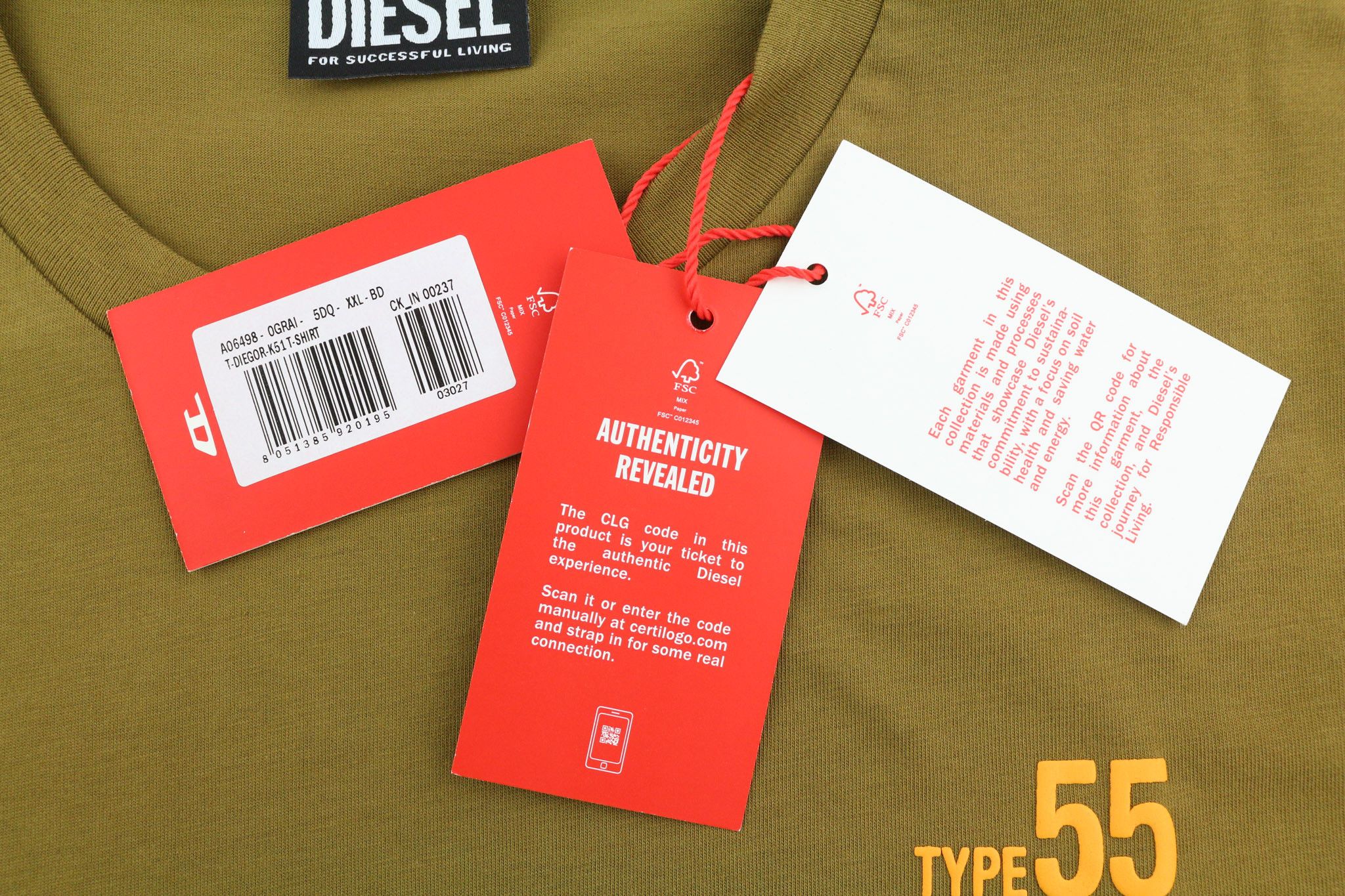 Diesel T-DIEGOR-K51 2XL Crew Neck Tricot Logo T-Shirt 40313 Size US XXL / EU 58 / 5 - 5 Thumbnail