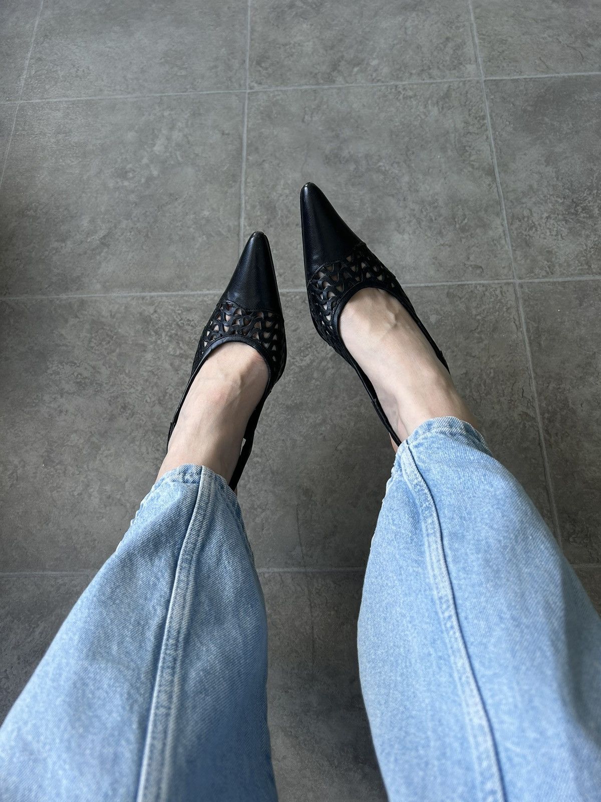 Vintage Vintage leather heels made in Italy kitten Bella hadid Size US 6 / IT 36 - 2 Thumbnail