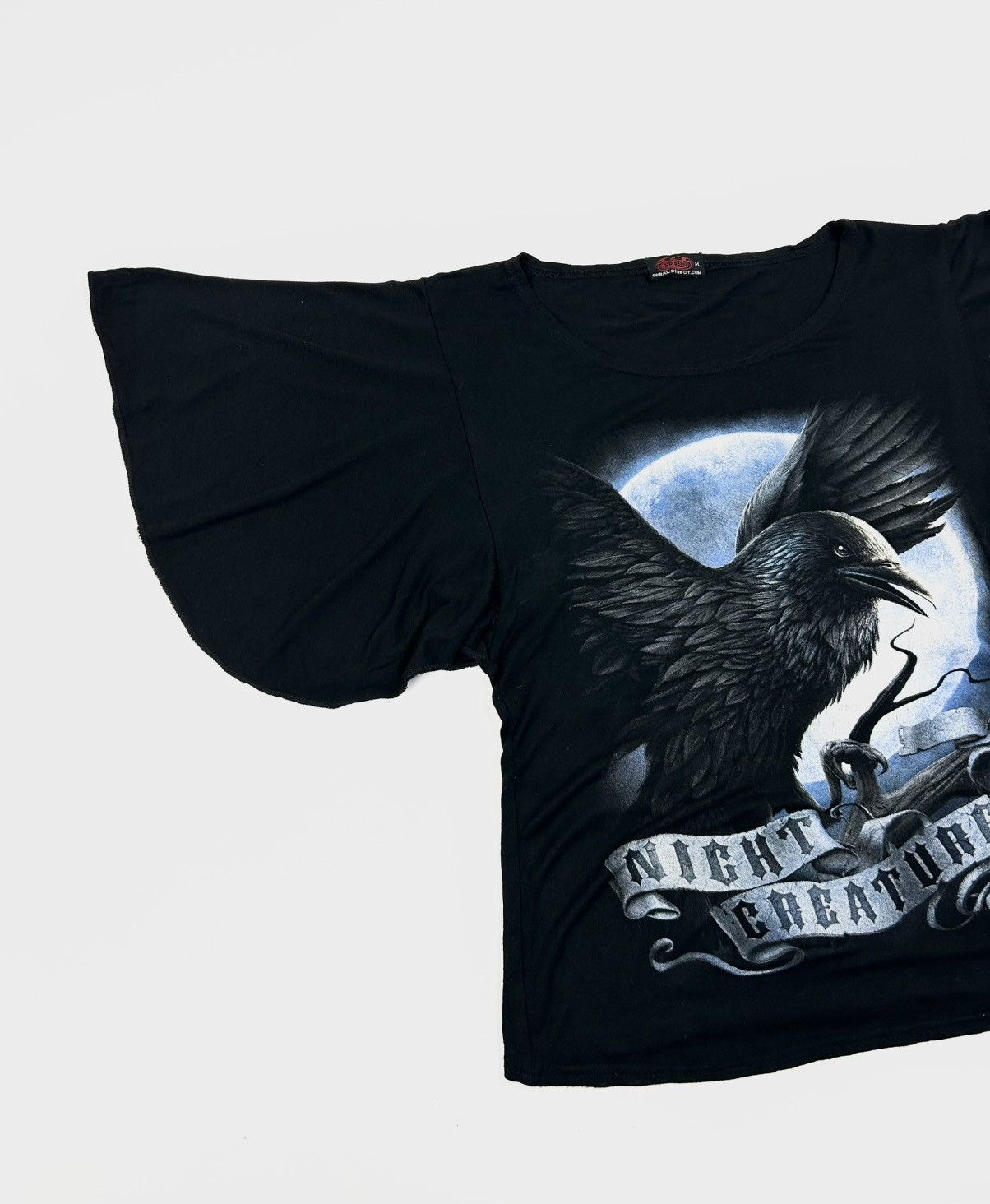 Vintage Y2k Spiral Gothic Crow Top Tshirt Avant Garde Size M / US 6-8 / IT 42-44 - 3 Thumbnail