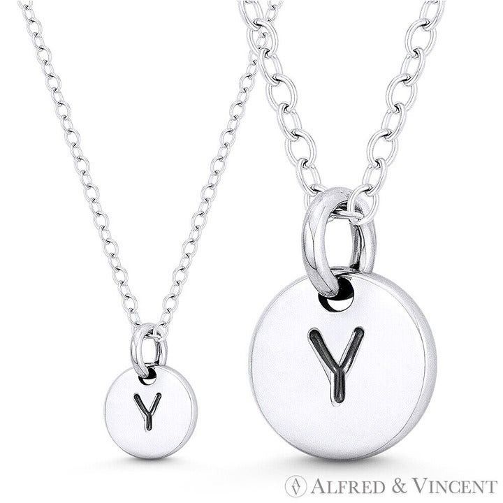 Other Initial Letter "Y" Engraved Tiny Circle Pendant Size ONE SIZE - 1 Preview