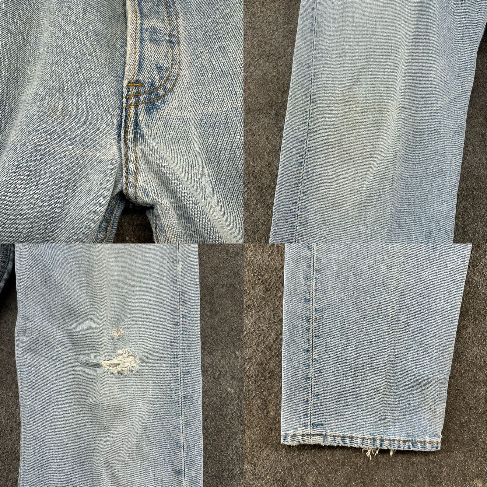 Levi's VINTAGE Levi's 501 Jeans Mens 36x30 Blue Light Wash Distressed USA 90s Size US 36 / EU 52 - 8 Thumbnail