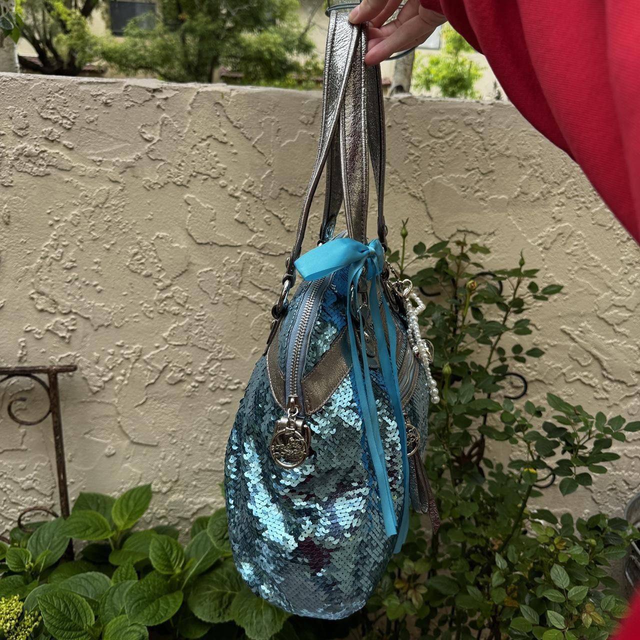 Coach Rare Blue & Silver Coach Poppy Sequin Bag Size ONE SIZE - 4 Thumbnail