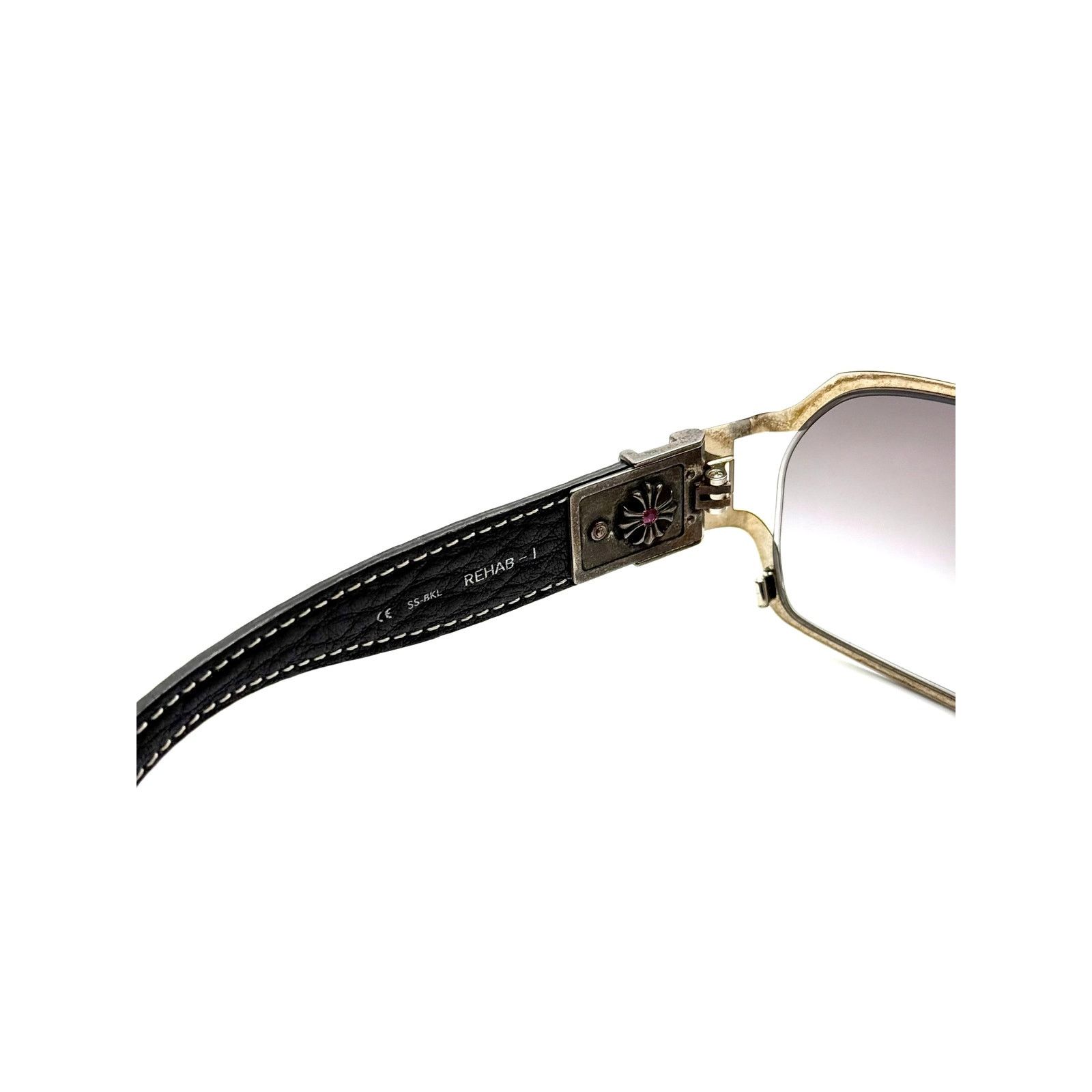 Chrome Hearts Chrome Hearts REHAB-I factory diamonds leather sunglasses Size ONE SIZE - 6 Thumbnail