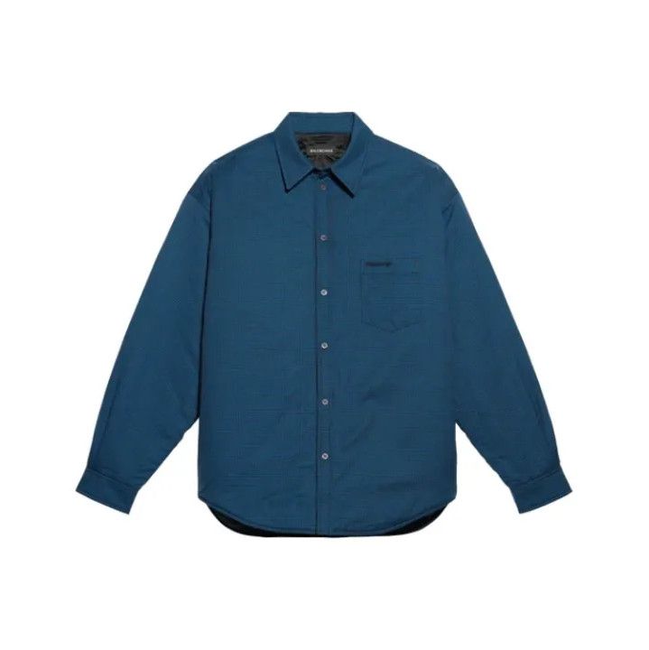 Balenciaga Balenciaga Blue Check Long Sleeve Shirt for Men Size US L / EU 52-54 / 3 - 1 Thumbnail