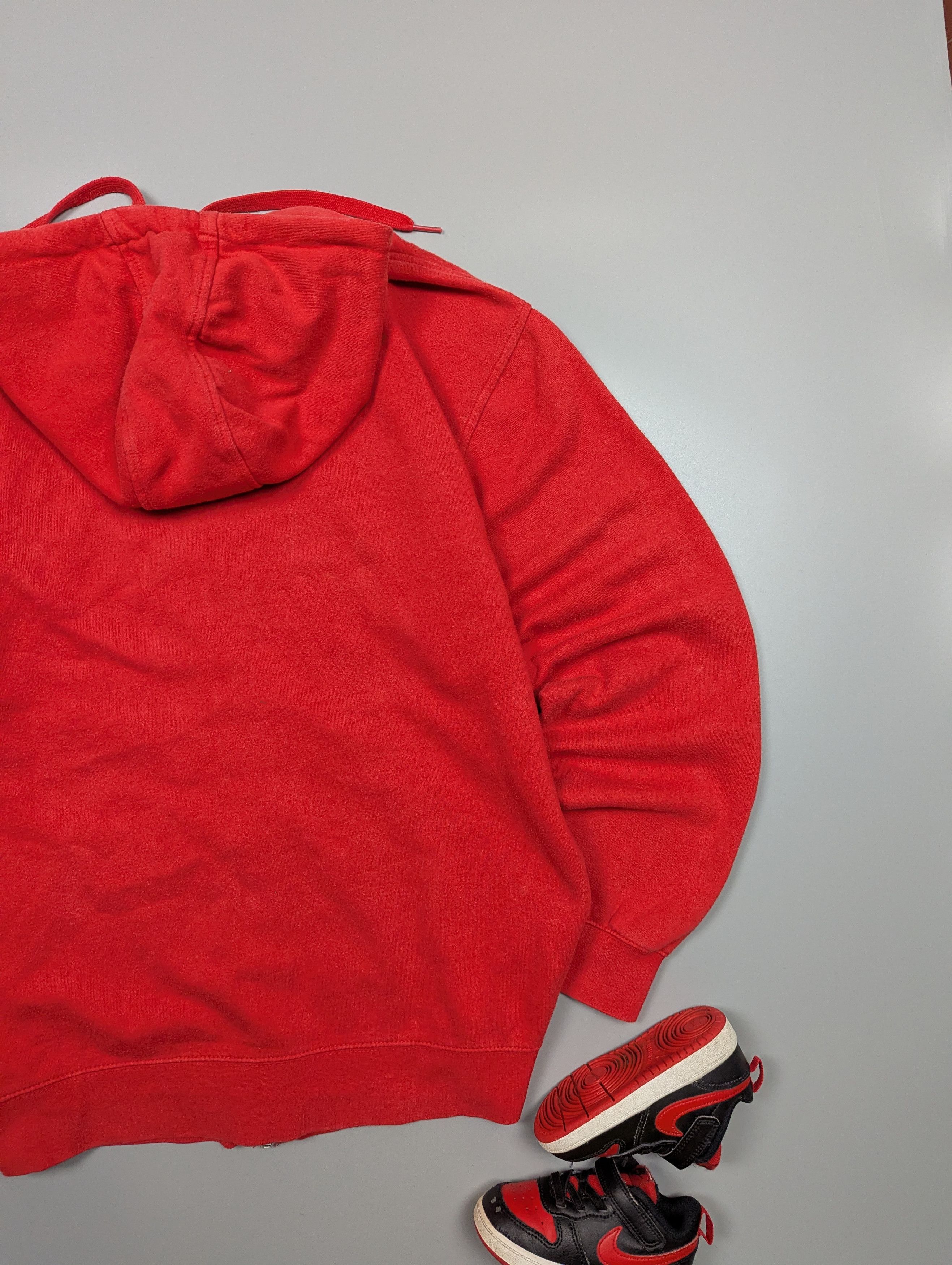 Oakley × Vintage Oakley Vintage Mens Skater Graphic Logo Full Zip Red Hoodie Size US L / EU 52-54 / 3 - 10 Thumbnail
