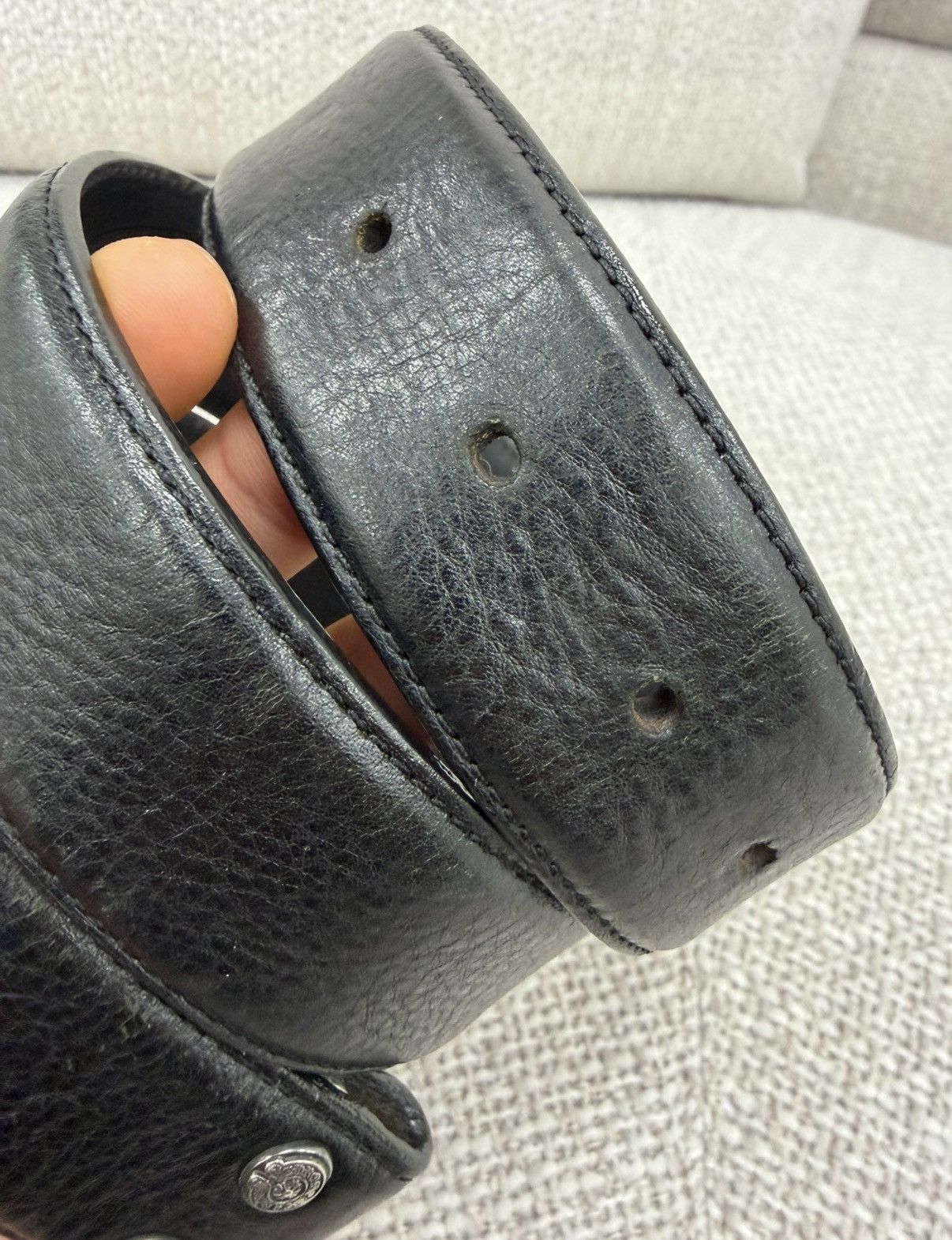 Chrome Hearts Size 30 Chrome Hearts Plain Black Leather Belt Size ONE SIZE - 3 Thumbnail