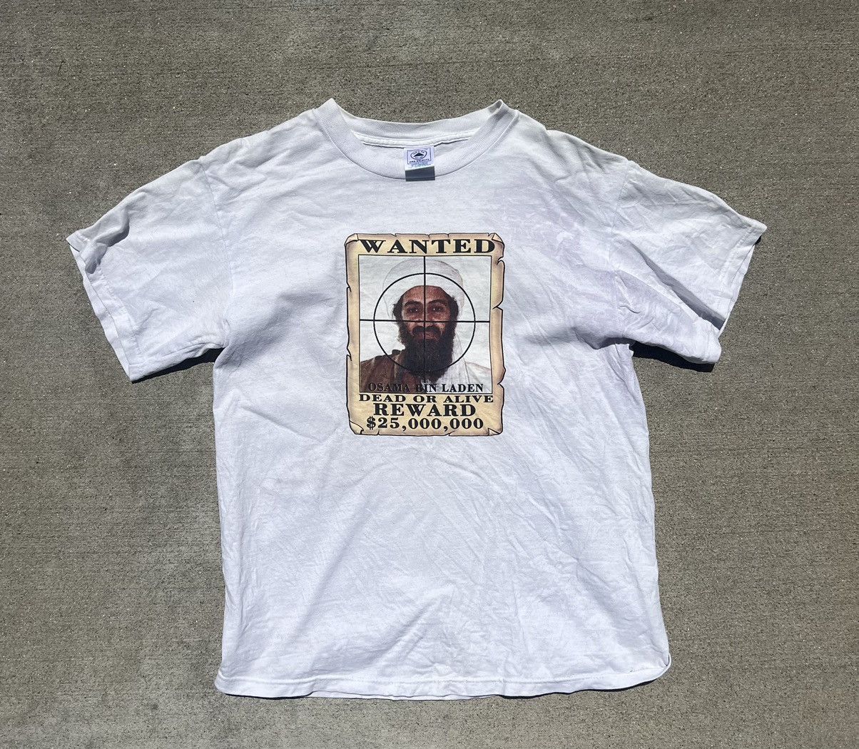 image of Vintage Osama Shirt in White, Men's (Size Medium)
