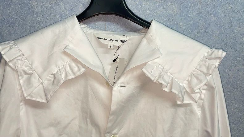 Comme des Garcons Comme Des Garcons White navy collar shirt Size XS / US 0-2 / IT 36-38 - 2 Thumbnail