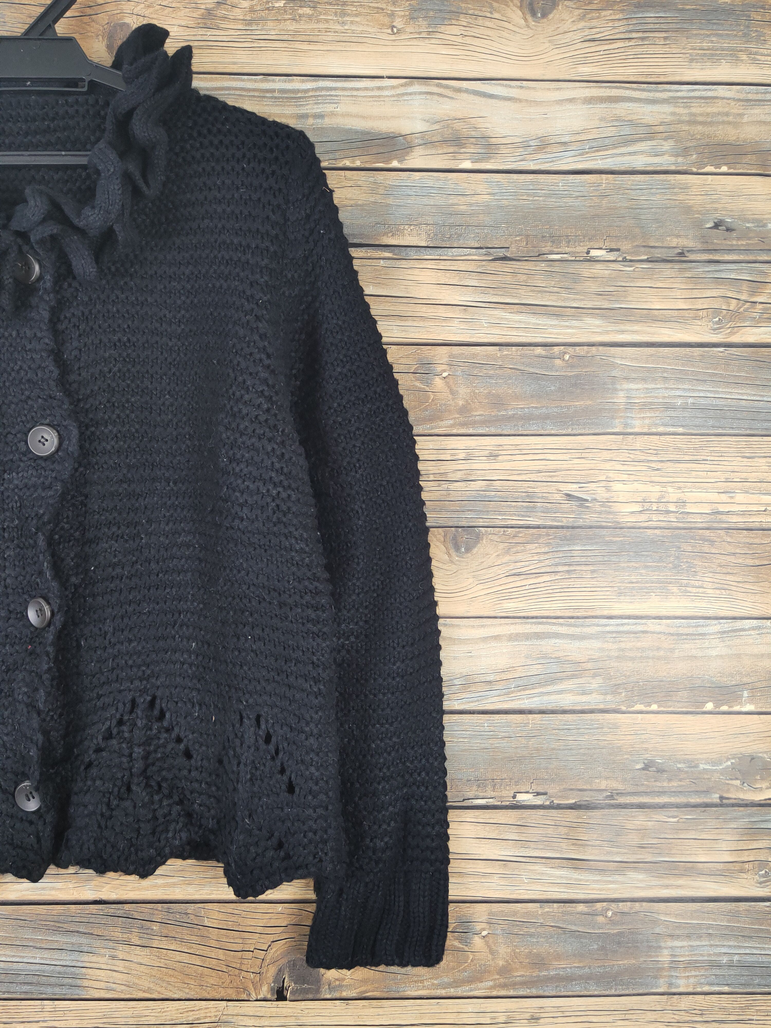 Homespun Knitwear × Japanese Brand J.M.J.K Black Knitwear Cardigan #W1086 Size L / US 10 / IT 46 - 5 Thumbnail