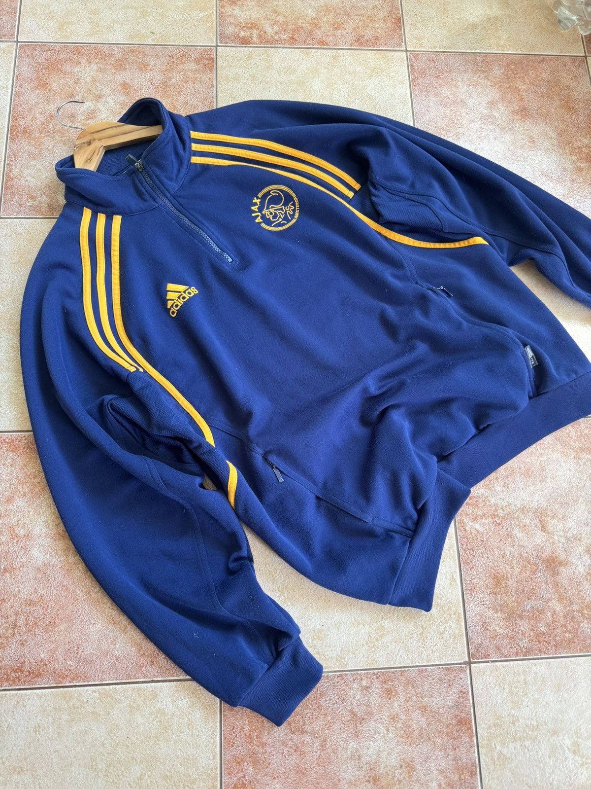 Adidas Vintage Ajax 2000 1/4 Zip Sweathirt Soccer Jersey Football Size US L / EU 52-54 / 3 - 3 Thumbnail