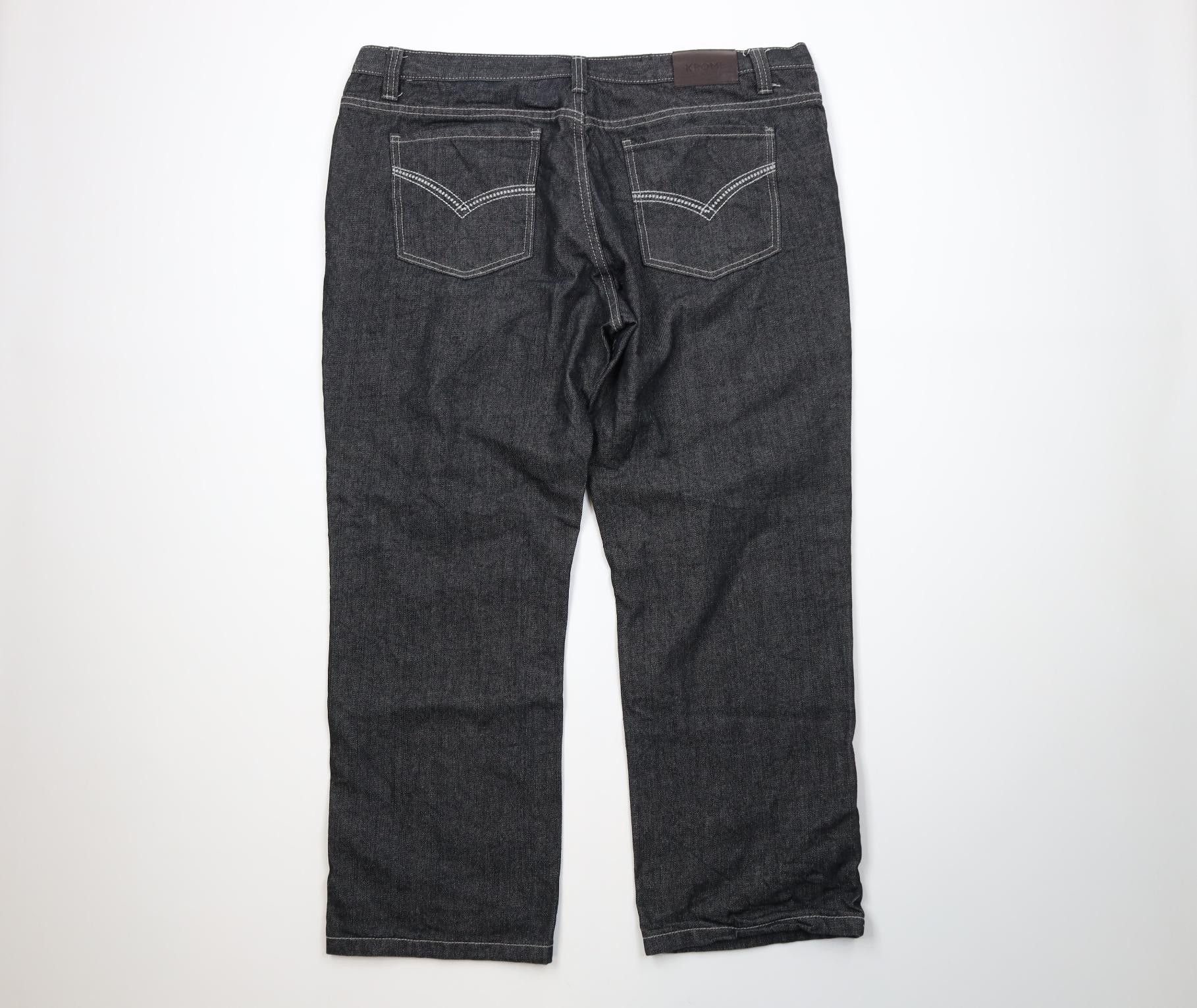 Vintage Vintage Y2K Streetwear Baggy Fit Wide Leg Denim Jeans Black Size US 44 / EU 60 - 9 Thumbnail