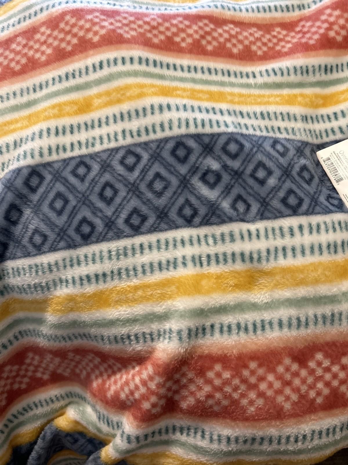 Other Plush Fleece Throw Blanket Southwestern Striped Boho 50”x72” Size ONE SIZE - 7 Thumbnail