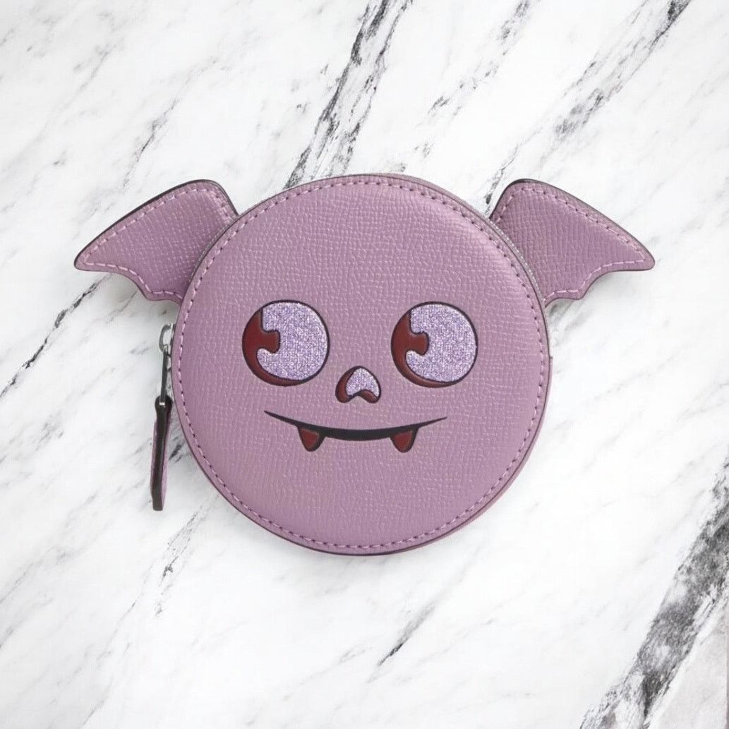 Coach Coach Coin Case With Halloween Bat Purple Leather CW465 Size ONE SIZE - 1 Thumbnail