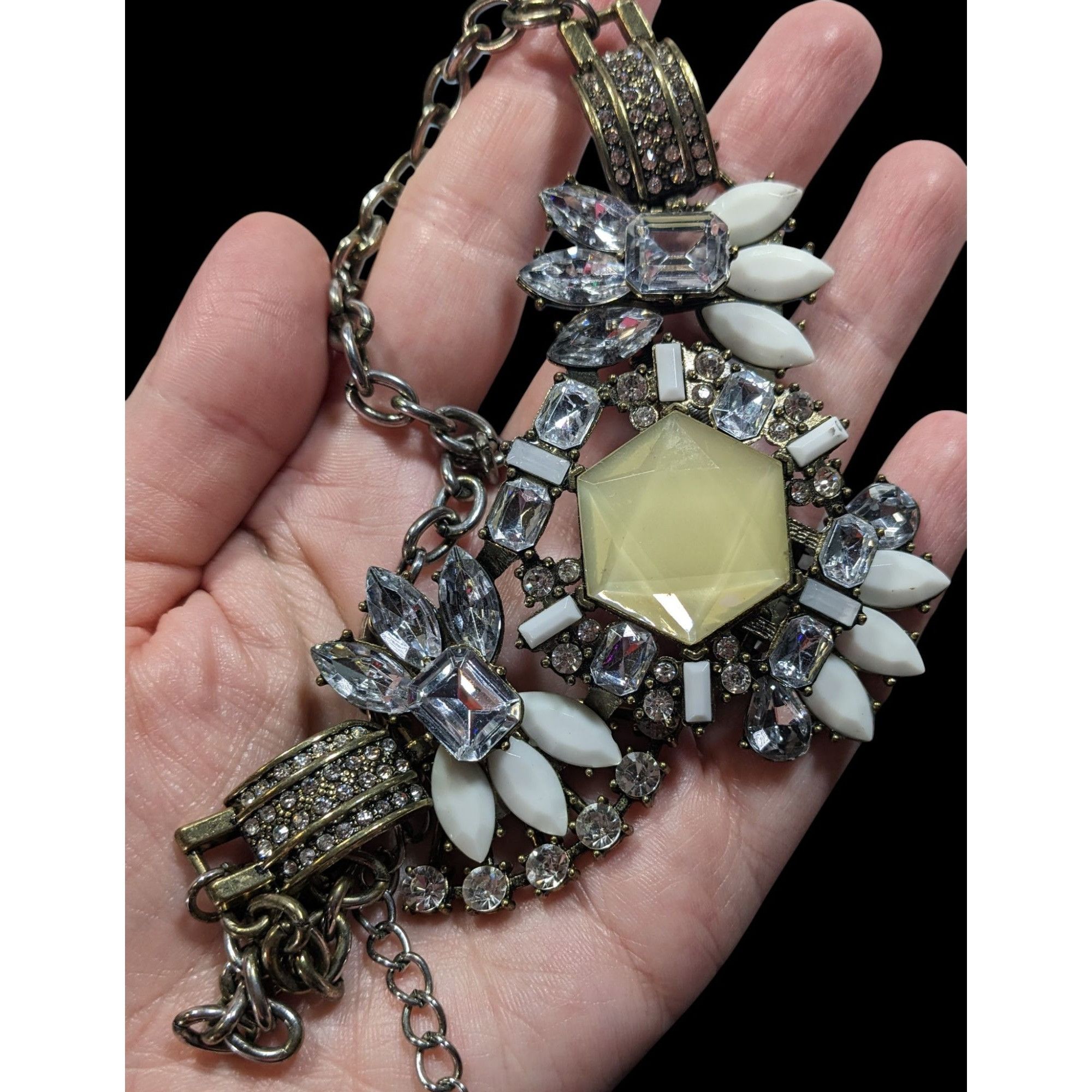 Other Art Deco Style Glam Glass And Acrylic Gemmed Articulated Sta Size ONE SIZE - 3 Thumbnail