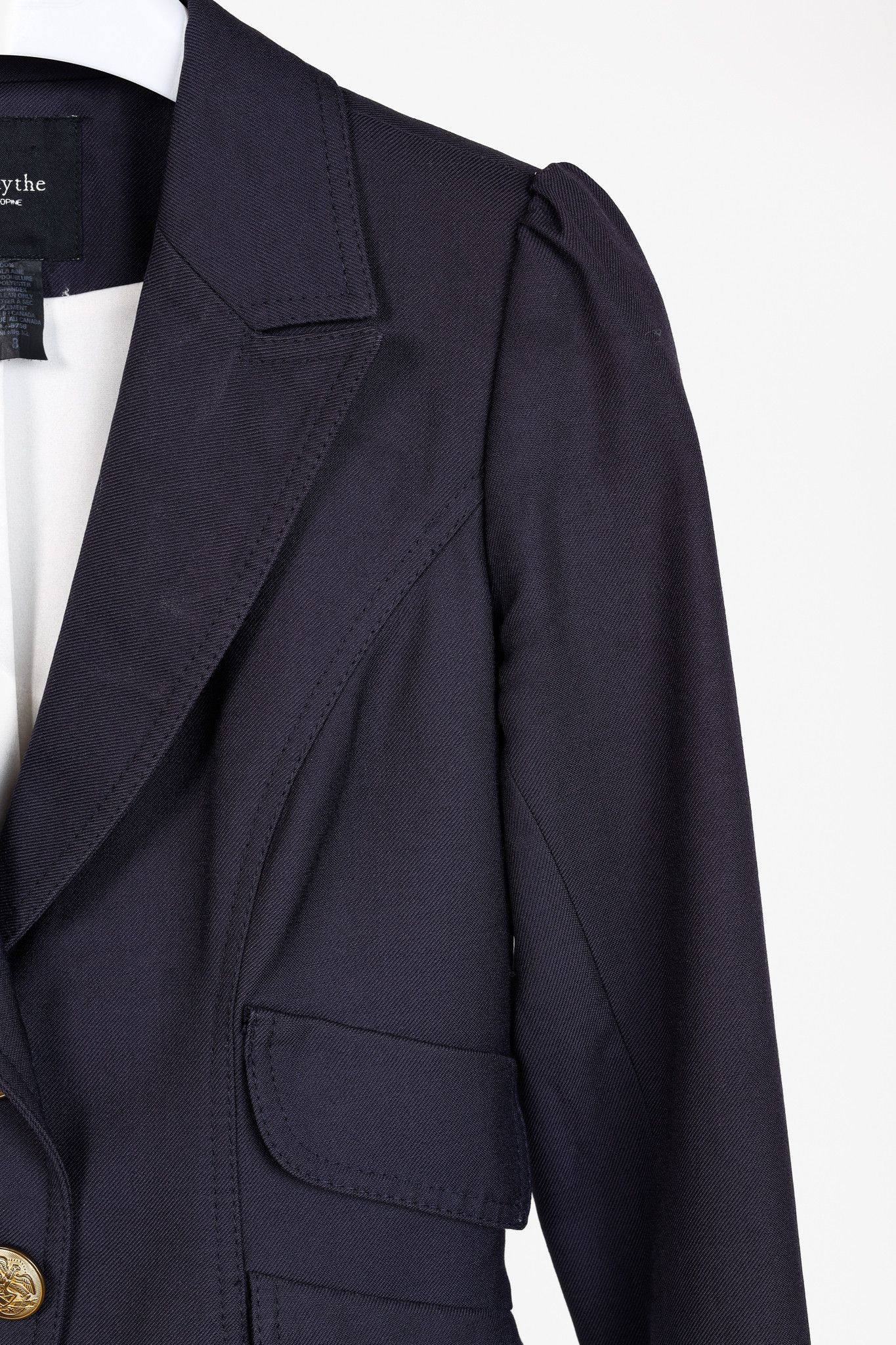SMYTHE Smythe Navy Wool Twill Equestrian Blazer Size M / US 6-8 / IT 42-44 - 5 Thumbnail