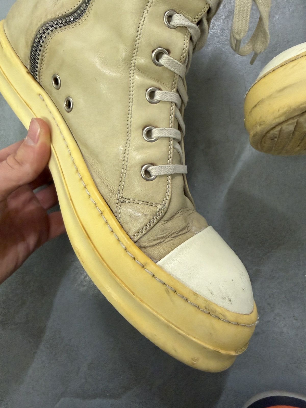 Rick Owens Rick Owens Main Line Vintage Leather High Sneakers Size US 9 / EU 42 - 9 Thumbnail