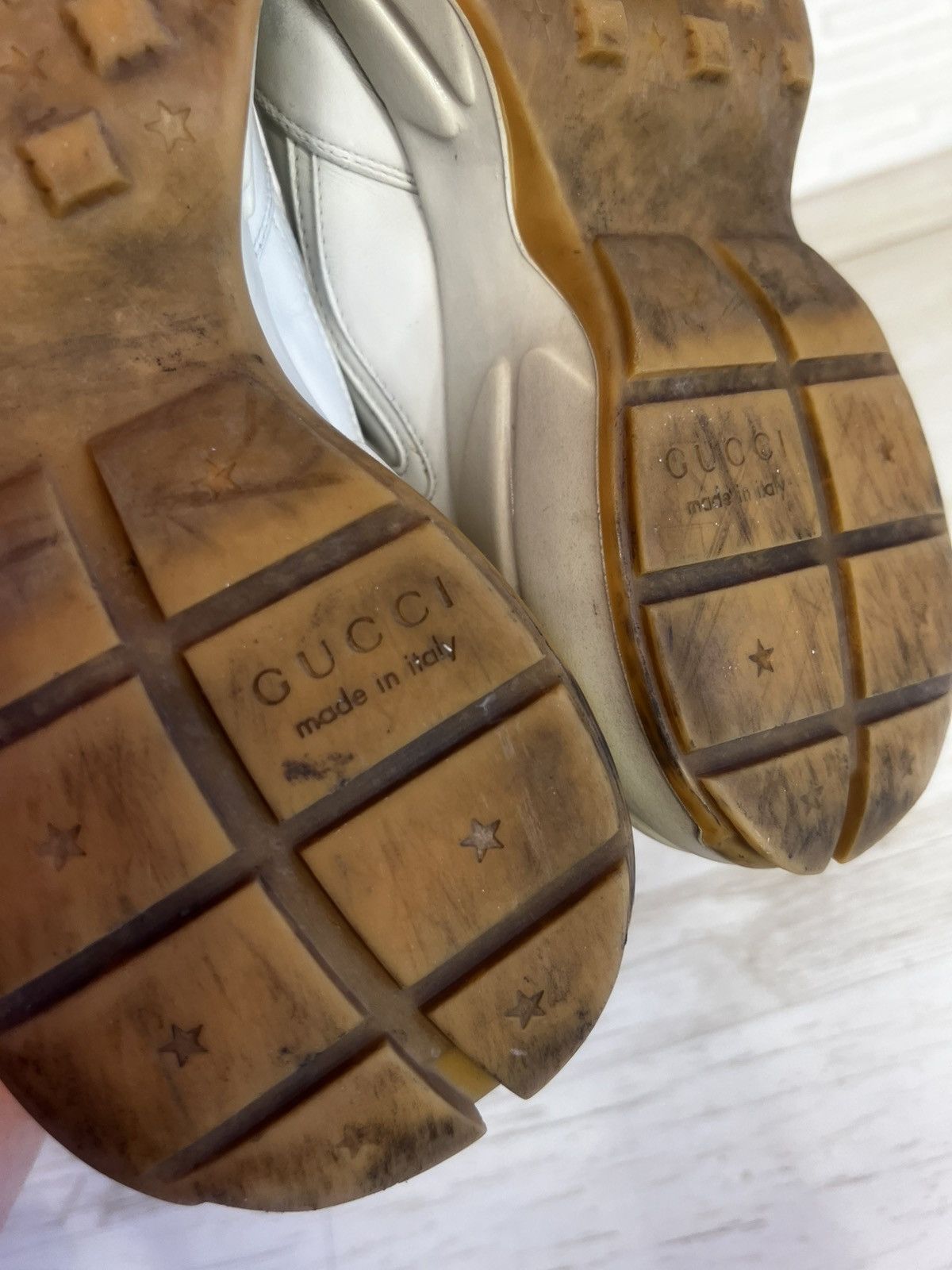 Gucci Gucci Rhyton 523535 Sneakers Chunky Leather Sneakers Size6.5 Size US 6.5 / EU 39-40 - 16 Thumbnail