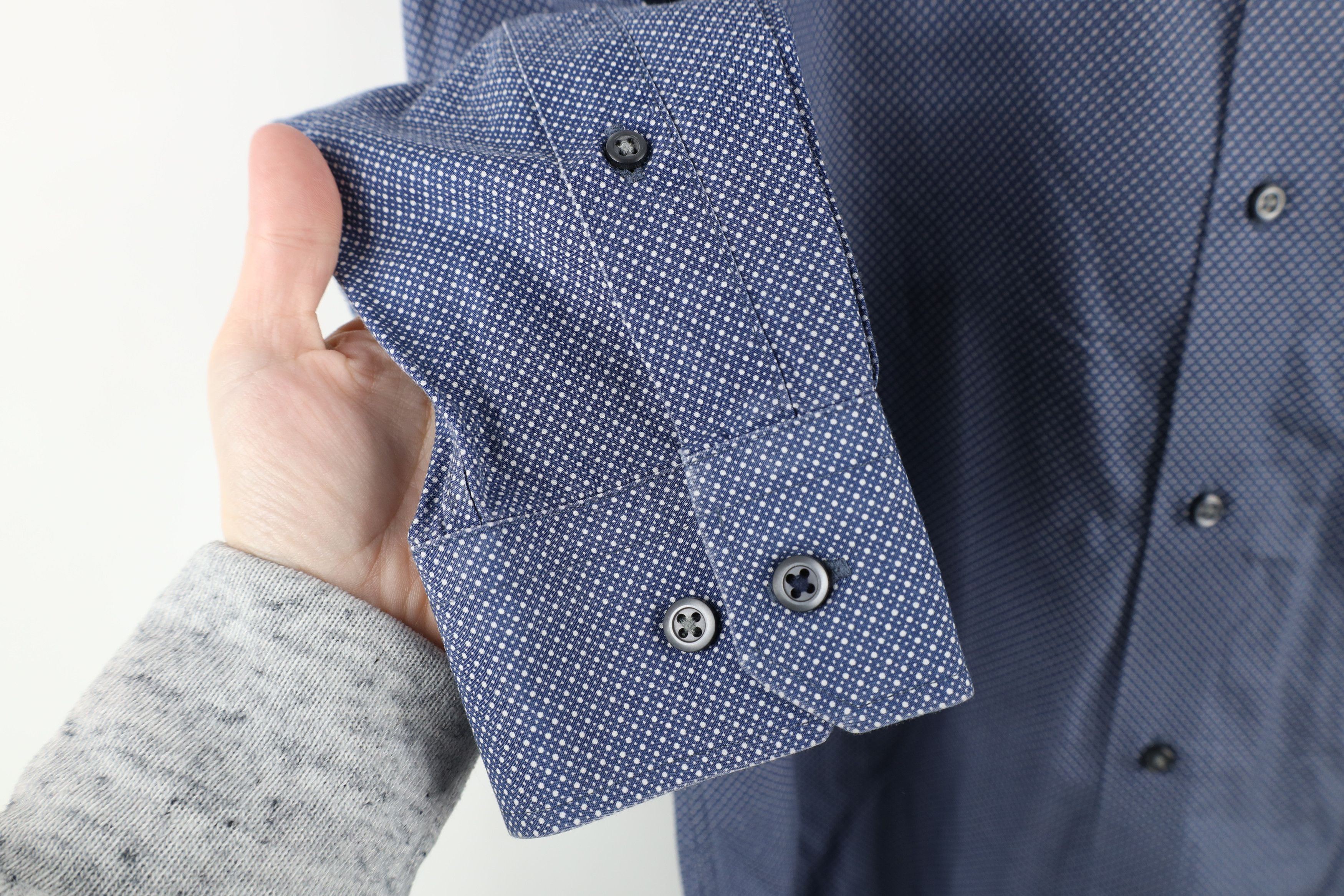 Banana Republic × Vintage Banana Republic Fit Non Iron Polka Dot Button Shirt Blue Size US M / EU 48-50 / 2 - 5 Thumbnail