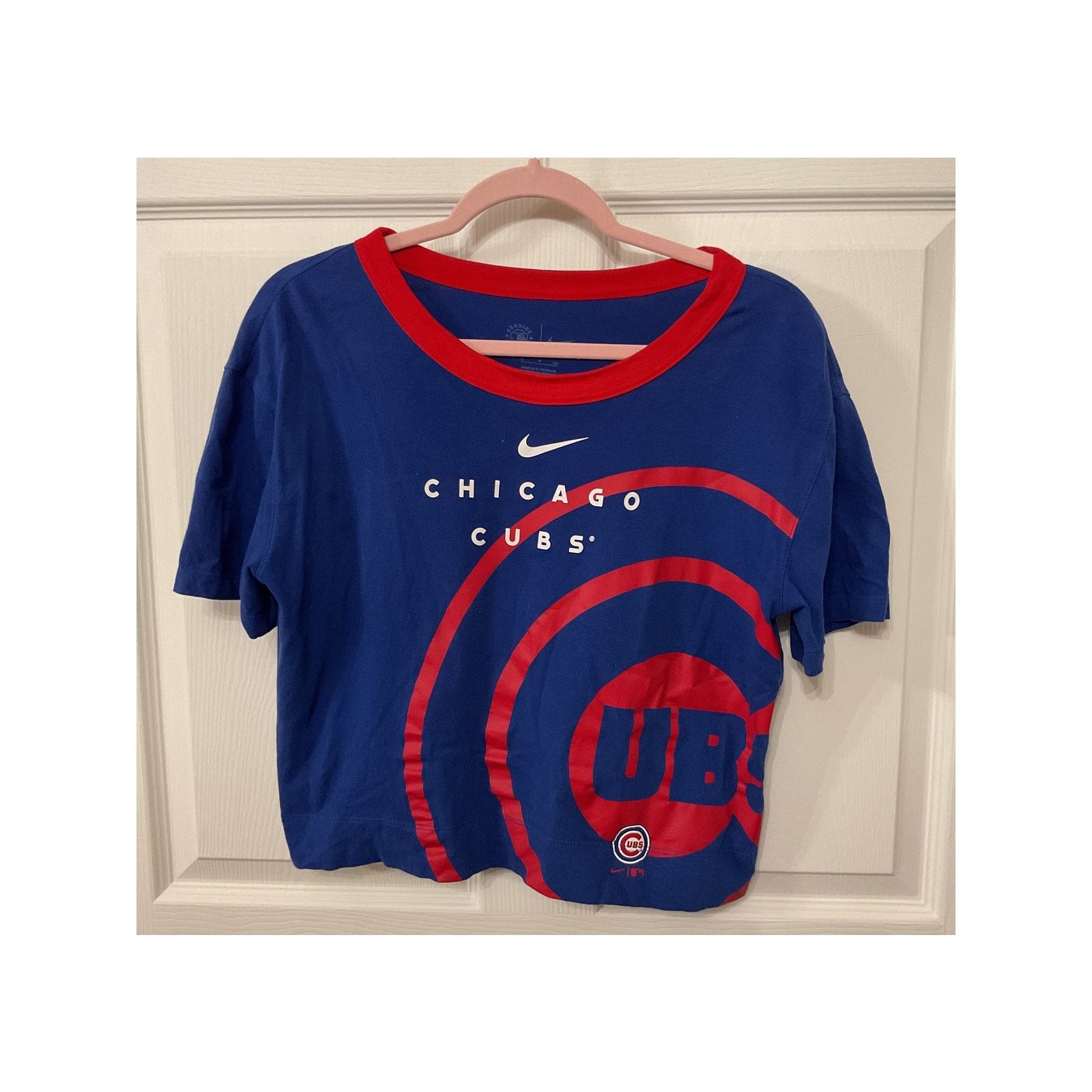 Nike Nike Women's Chicago Cubs Team First High Boxy Crop Tee, S Size S / US 4 / IT 40 - 2 Thumbnail