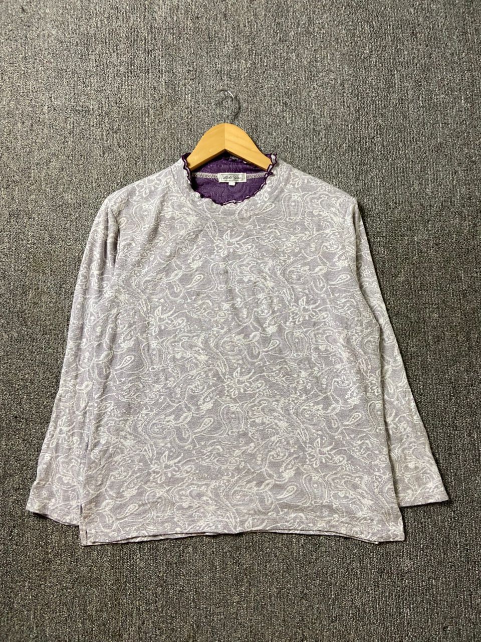 Japanese Brand Mocha Giere Ruffles Neck Floral Long Sleeve Shirt (193) Size XS / US 0-2 / IT 36-38 - 1 Thumbnail