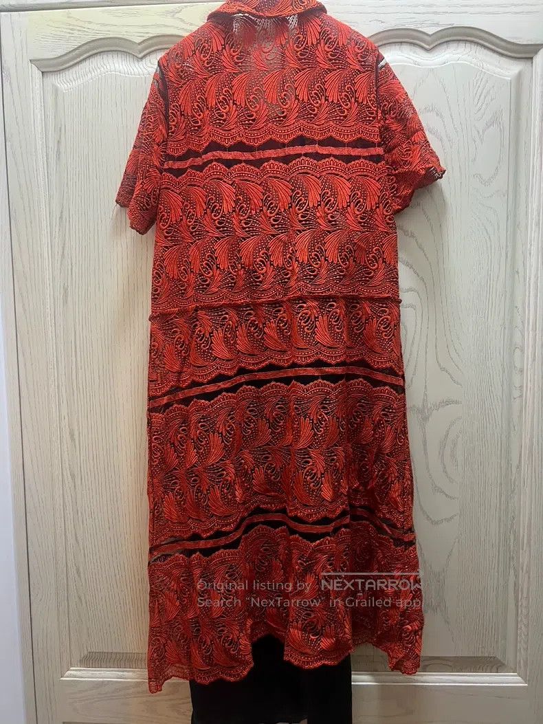 Comme des Garcons Comme Des Garcons Red Lace Dress Size L / US 10 / IT 46 - 2 Thumbnail