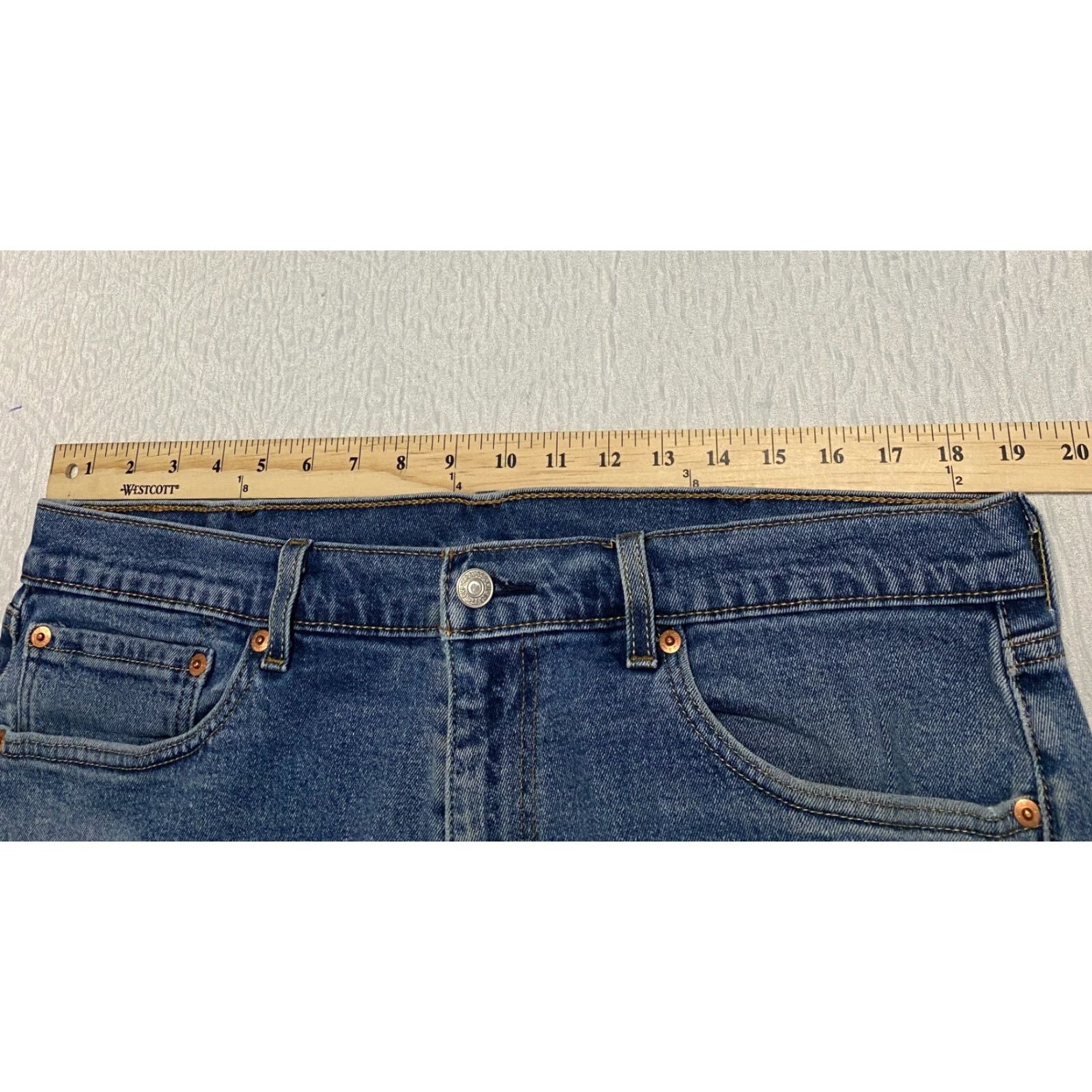 Levi's Levi's 505 Mens Jeans Size 38 × 26 Blue Denim Straight Fit Hemmed Regular 5-Pocket USA Model Levi's 500 Series Jeans Mens Plain Solid Blue Denim Jeans Size US 38 / EU 54 - 5 Thumbnail