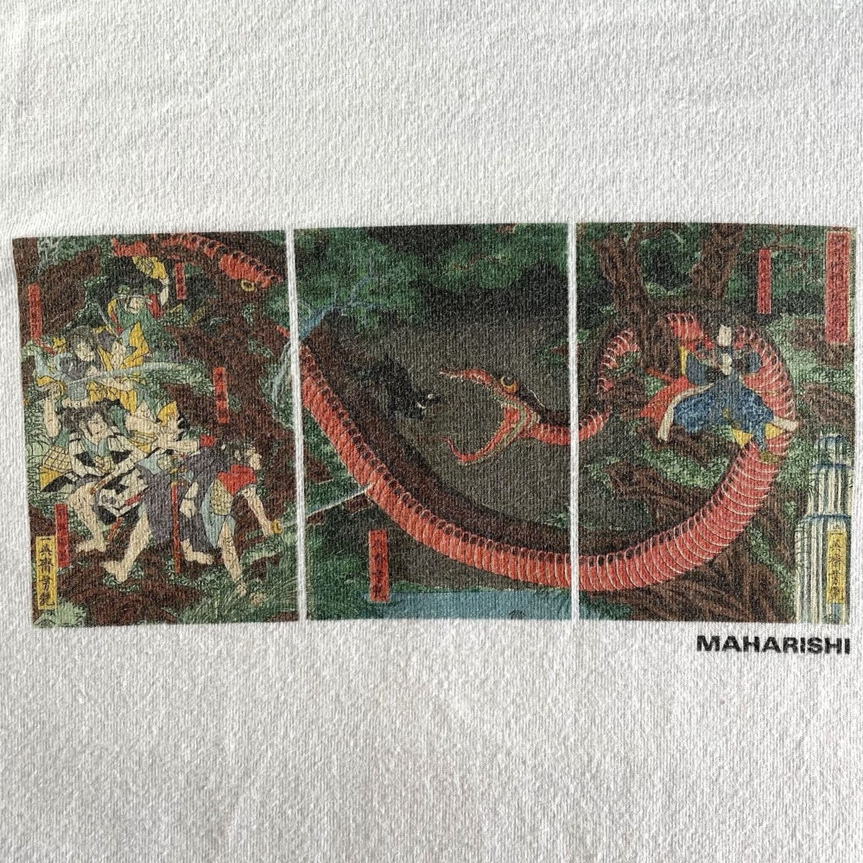 Maharishi Maharishi Shirt Mens Small Utagawa Yoshitsuya Snake Japanese Art Tee White Size US S / EU 44-46 / 1 - 2 Thumbnail