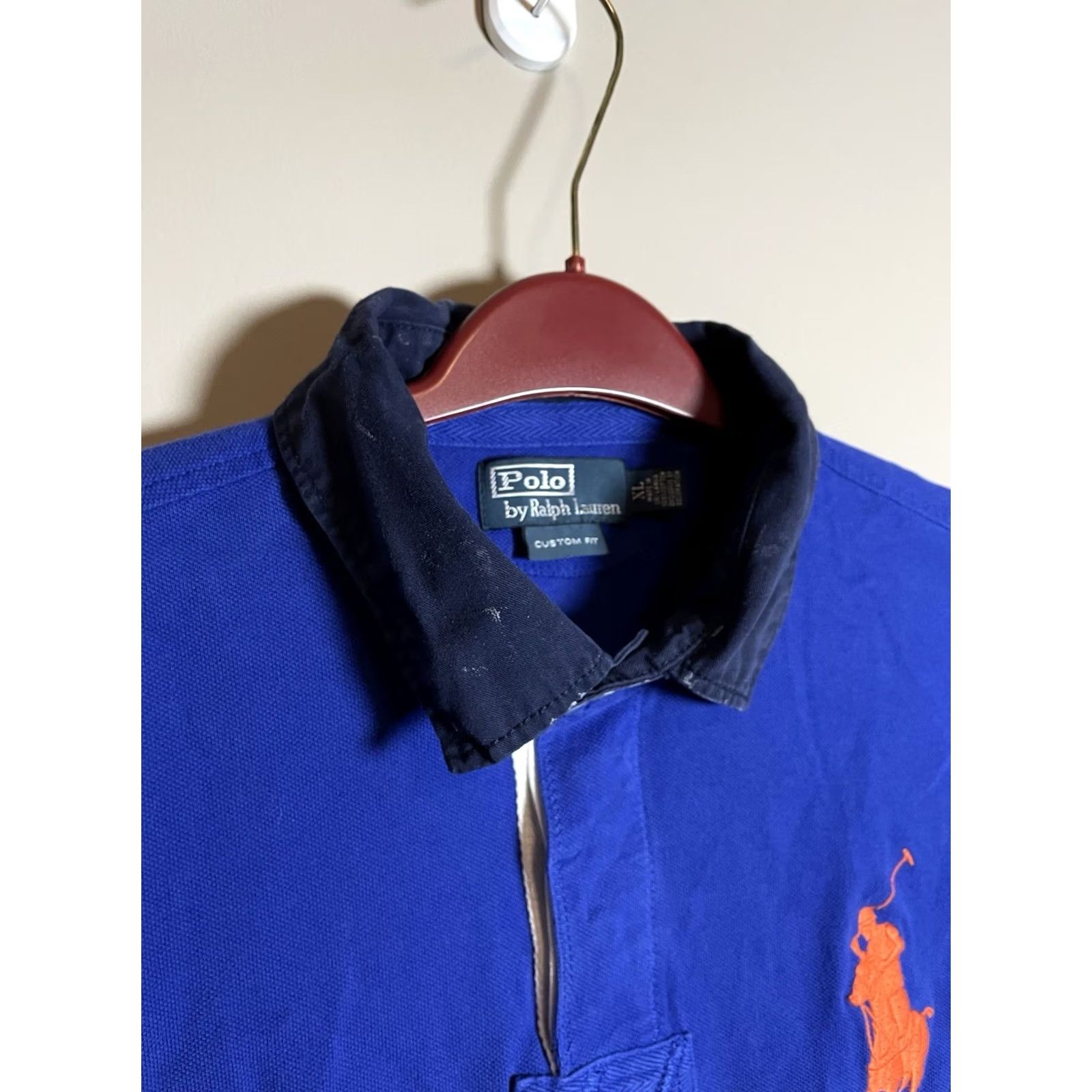 Polo Ralph Lauren Polo Ralph Lauren Big Pony Polo Shirt Men XL Custom Fit (G59) Blue Cotton Knit Short Sleeve Button Embroidered Polo Shirt Size US XL / EU 56 / 4 - 3 Thumbnail