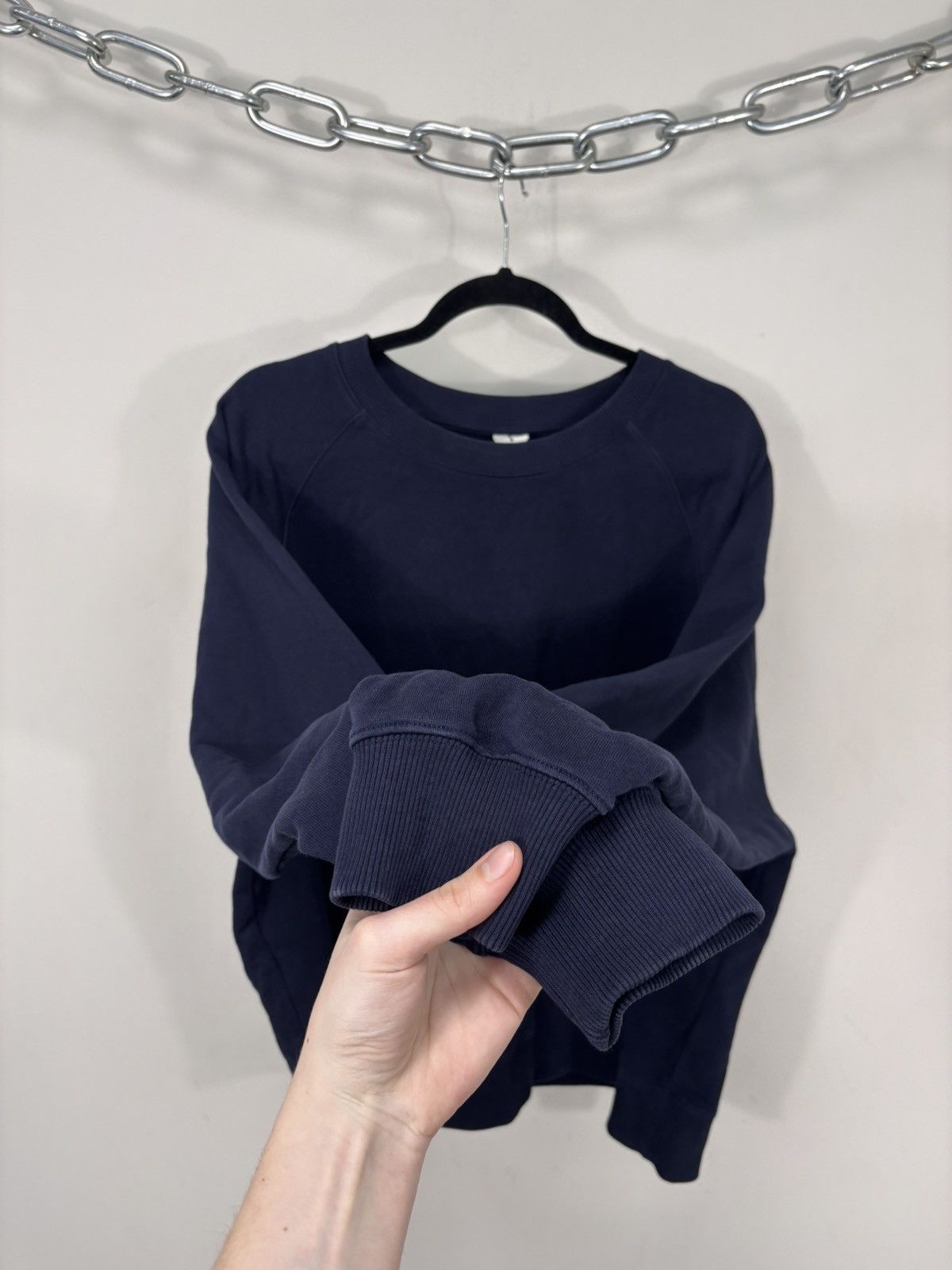 Arket Arket Men’s Navy Blue Basic Cotton Sweatshirt Pullover Size US L / EU 52-54 / 3 - 9 Thumbnail