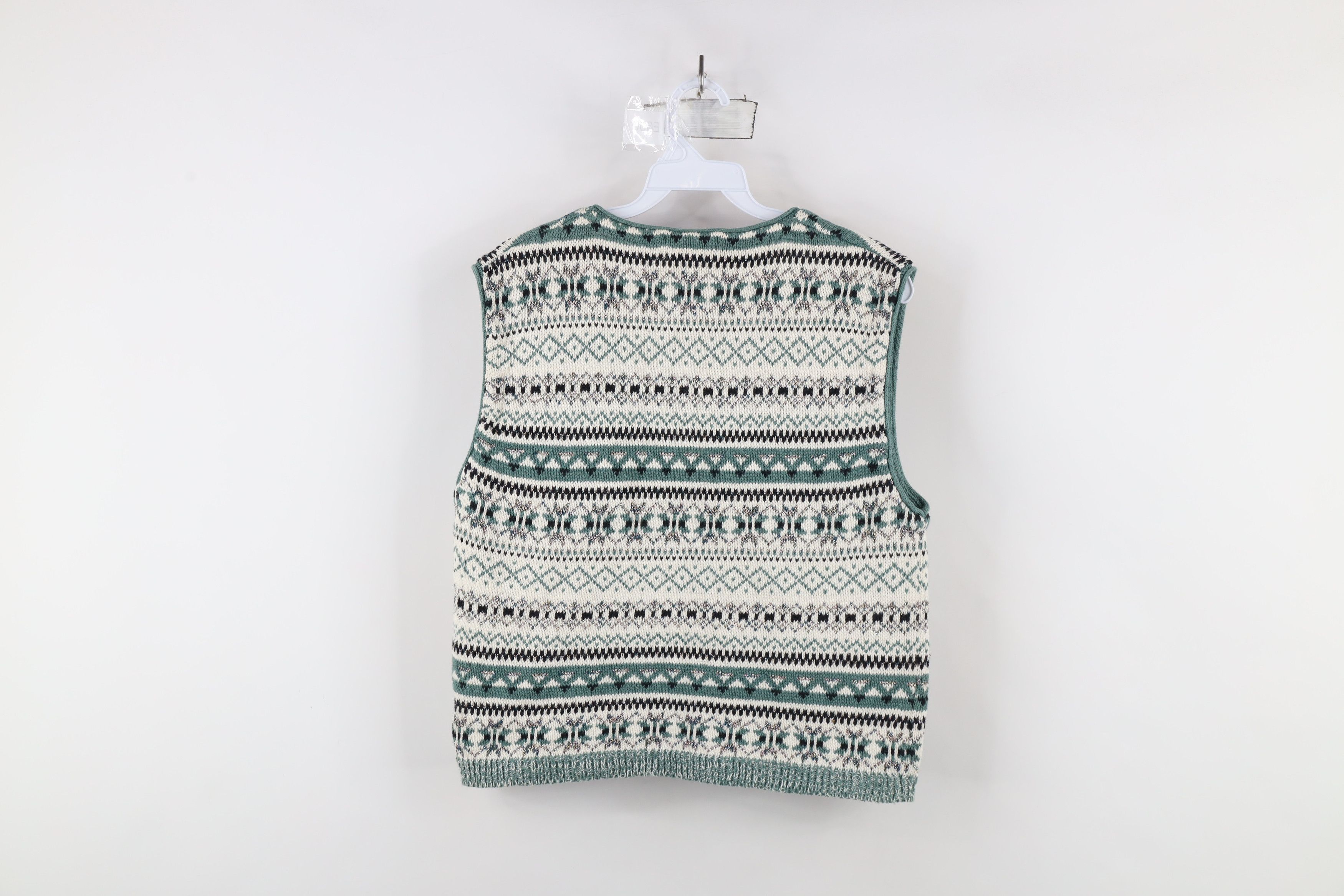 Vintage Vintage 90s Streetwear Metallic Knit Cardigan Sweater Vest Size M / US 6-8 / IT 42-44 - 8 Thumbnail