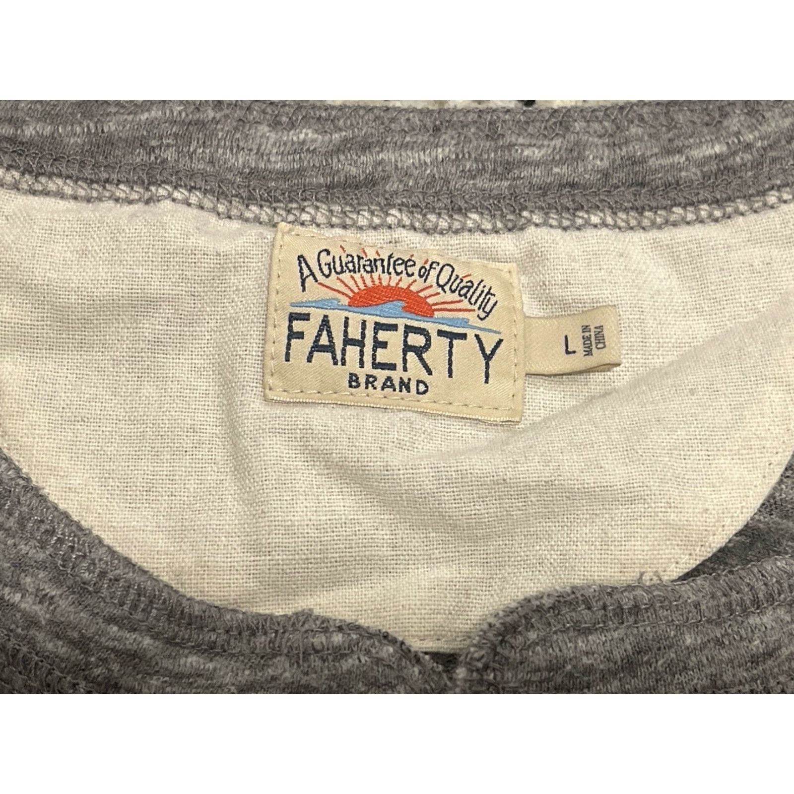 Faherty Faherty Brand Mens Shirt Gray L Short Sleeve Pullover Round Neck Button T-Shirt Size US L / EU 52-54 / 3 - 5 Thumbnail