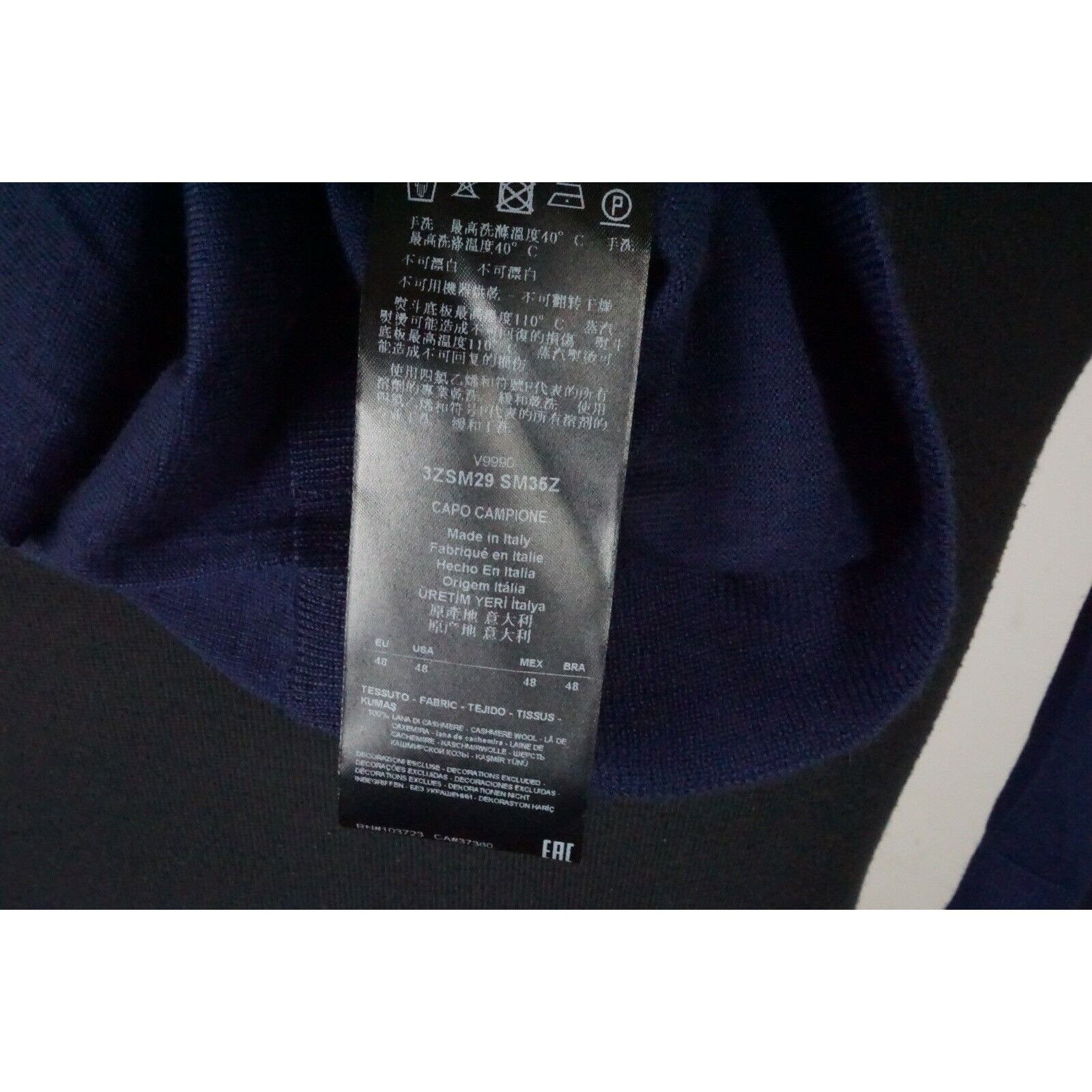Giorgio Armani Giorgio Armani Black Label Blue 100% Pure Cashmere Woven Swe Size US M / EU 48-50 / 2 - 6 Thumbnail