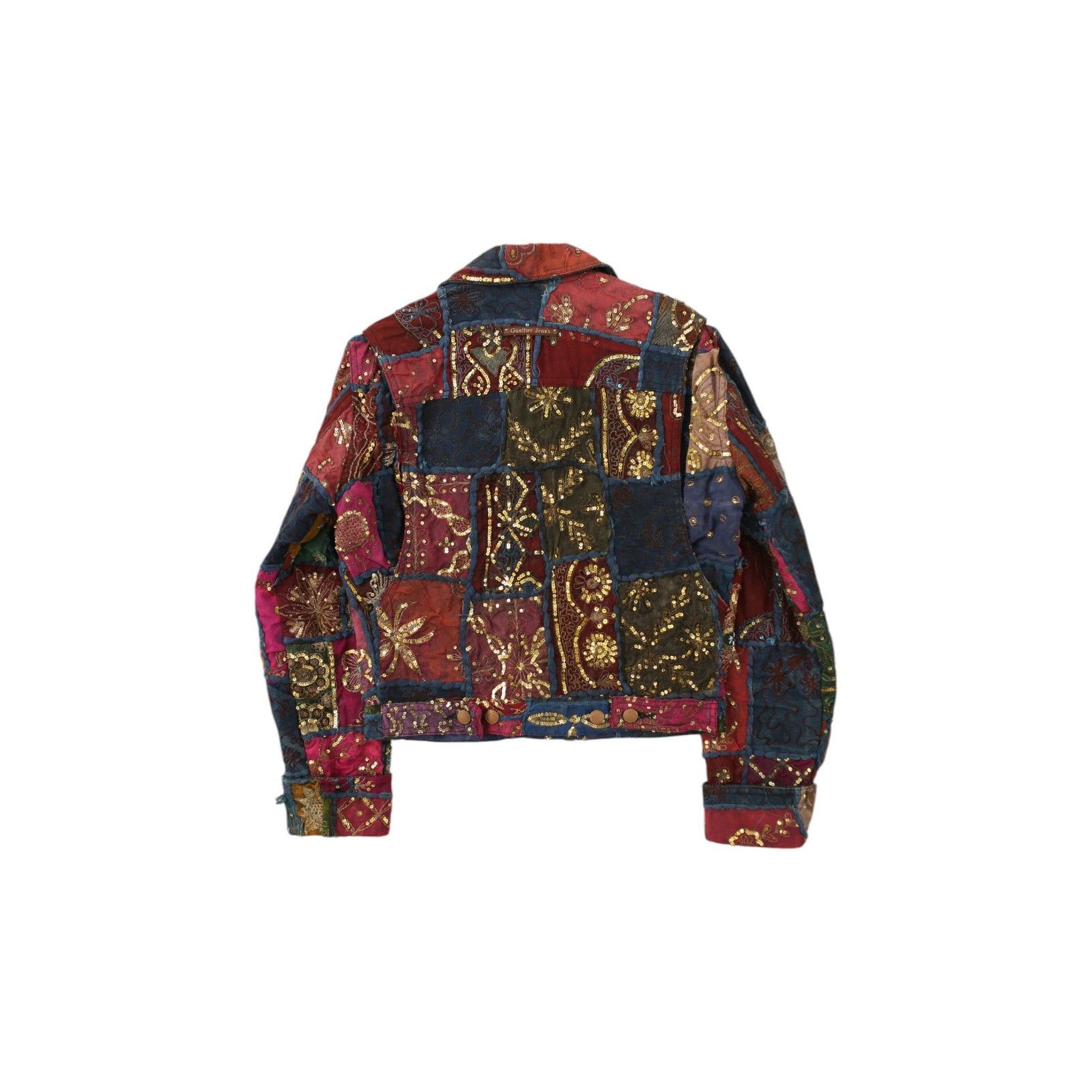 Jean Paul Gaultier SS1999 Sequin Patchwork Trucker Jacket Size US S / EU 44-46 / 1 - 2 Thumbnail