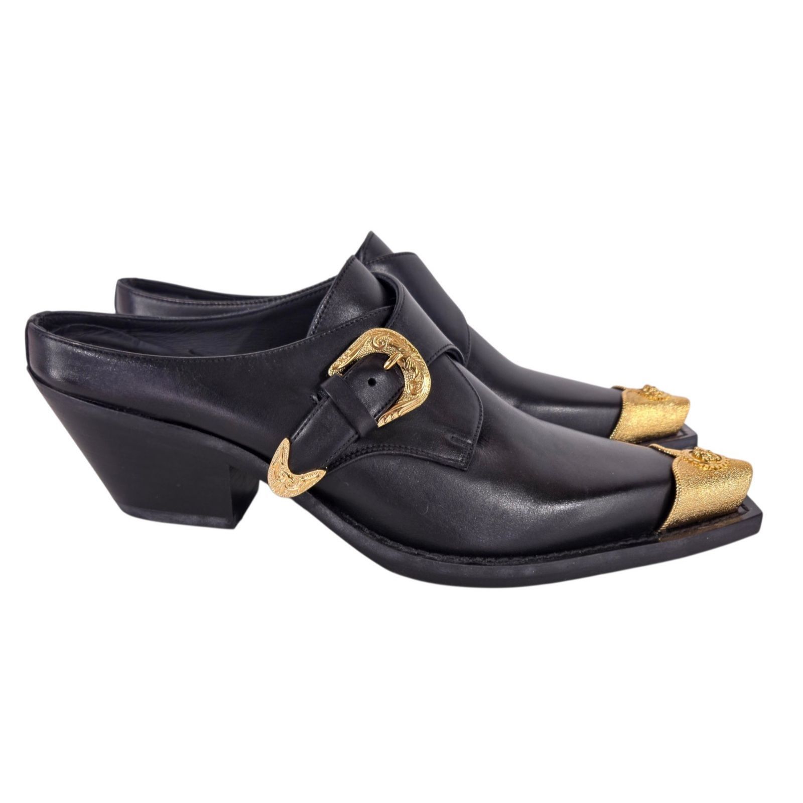Versace Versace Medusa Western Mules US 10.5 EU 40.5 Womens Black Size US 10.5 / IT 40.5 - 4 Thumbnail