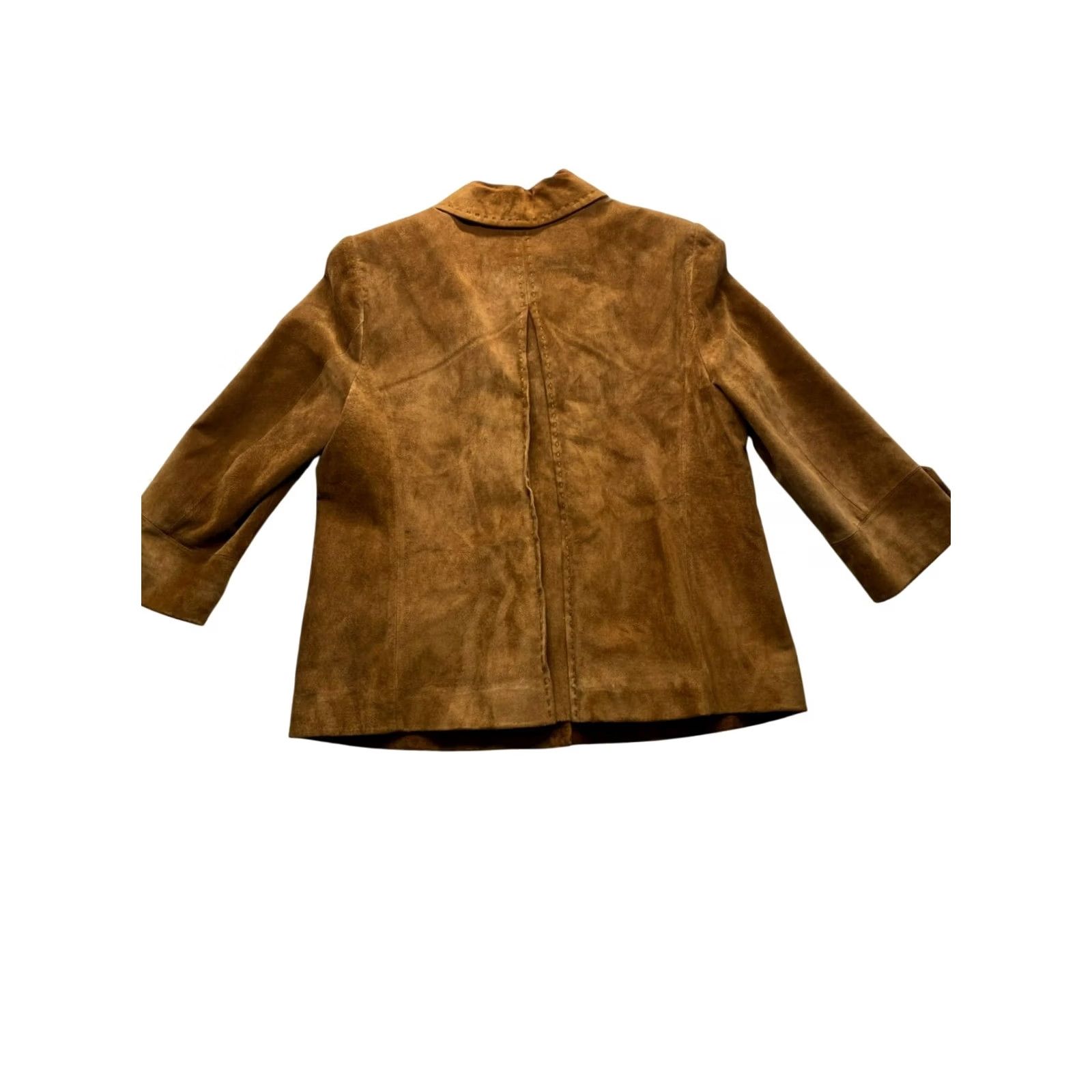 Vintage Amber Sun Womens M Brown Leather Jacket #7015 Size M / US 6-8 / IT 42-44 - 2 Thumbnail