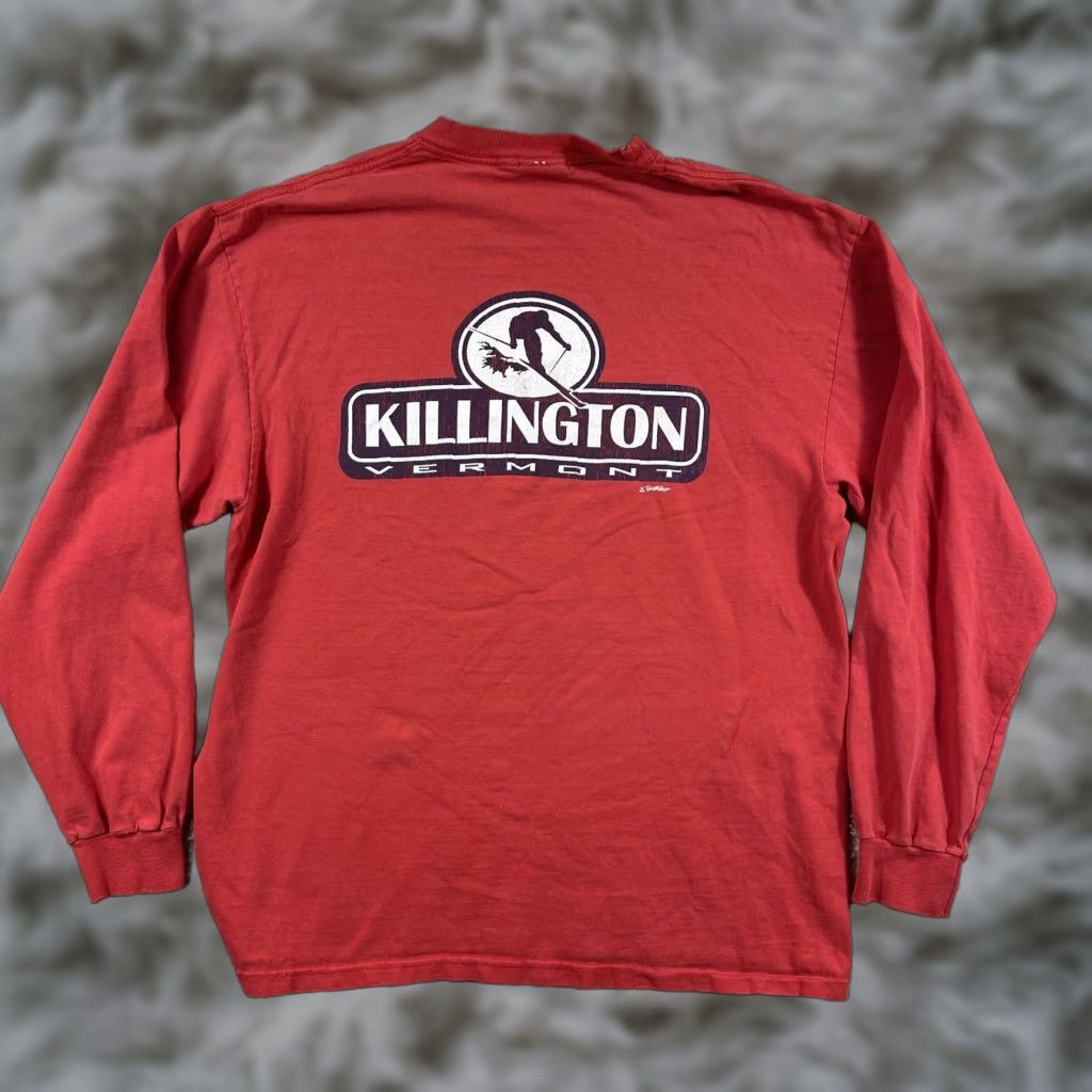 Hanes VINTAGE Hanes Beefy-T Killington Vermont Shirt Adult Large Red Long Sleeve 90s Ski Snowboard Mens Shirt Size US L / EU 52-54 / 3 - 1 Thumbnail
