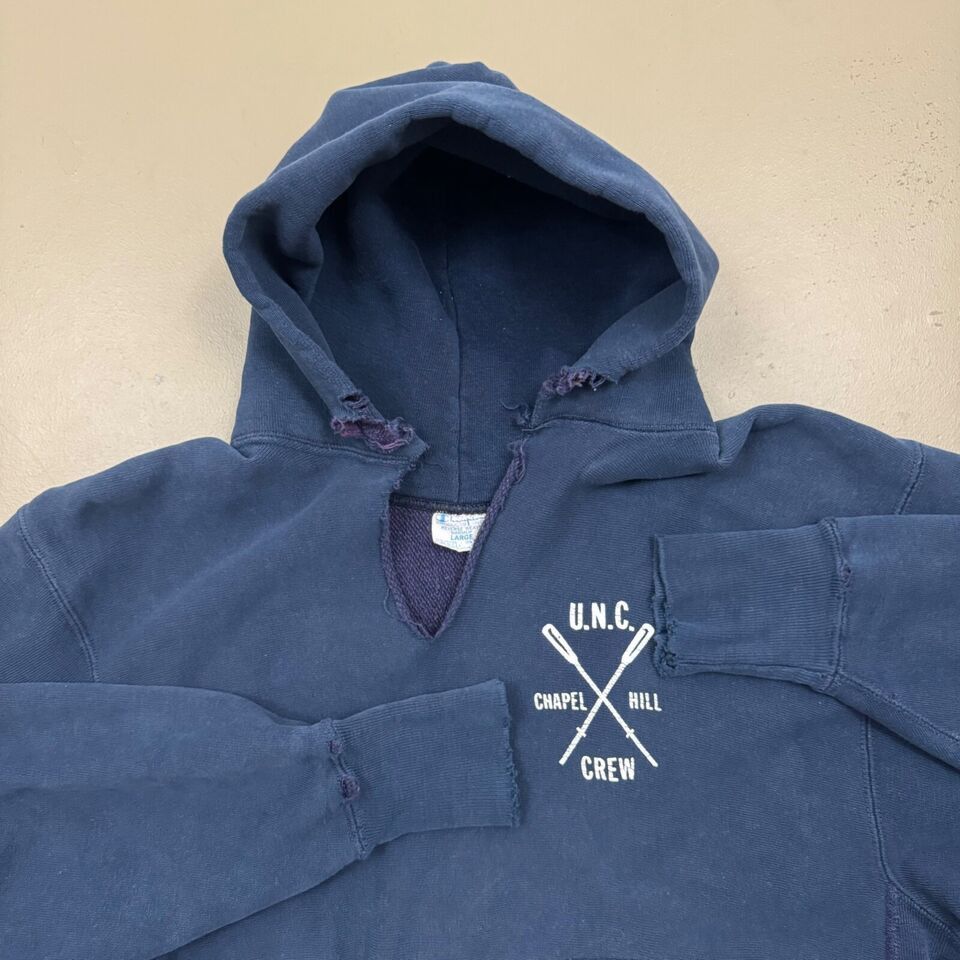 Champion × Vintage VTG 70s Champion Reverse Weave UNC Tar Heels Crew Hoodie Size US L / EU 52-54 / 3 - 3 Thumbnail