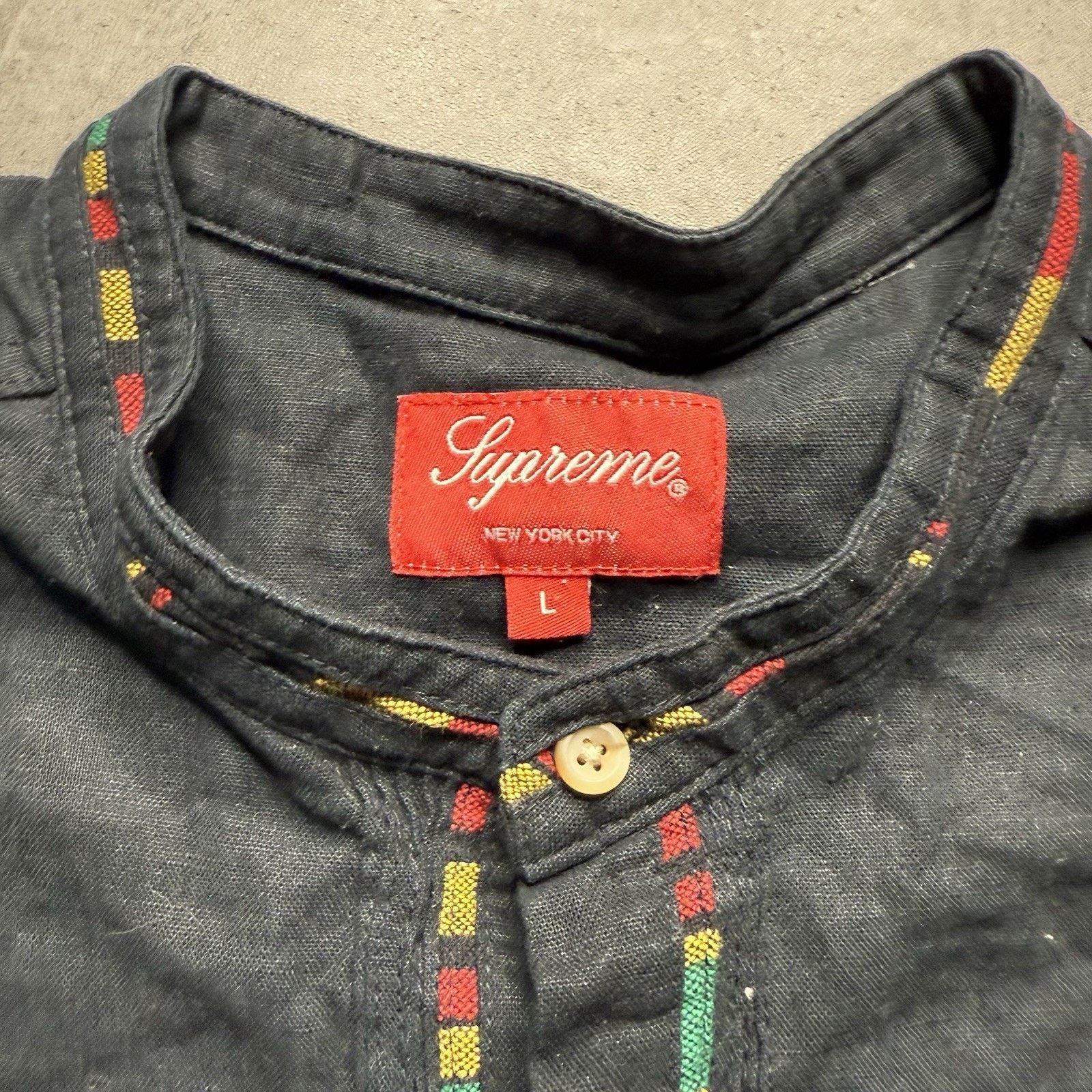 Supreme SS18 Supreme Band Collar Shirt L Large Black Button Up Size US L / EU 52-54 / 3 - 4 Thumbnail