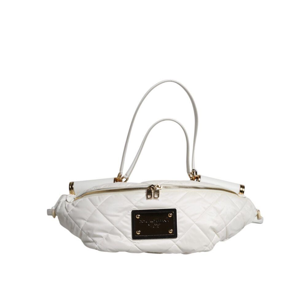 Dolce & Gabbana Dolce & Gabbana White Quilted Logo Plaque Belt Waist Fanny P Size ONE SIZE - 3 Thumbnail