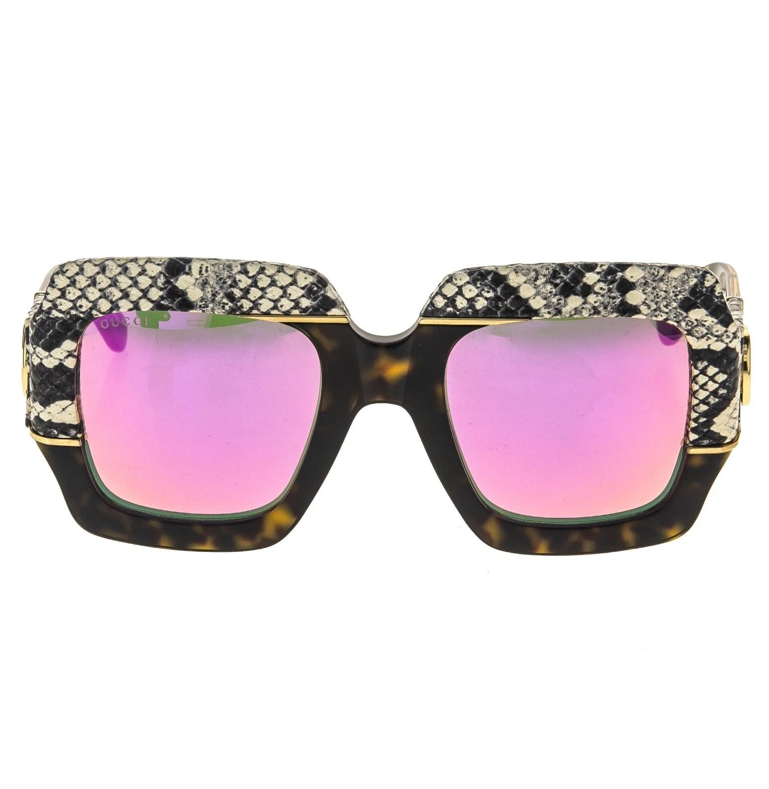 Gucci GUCCI 0484 Brown Pink Mirror Ayers 006 Sunglasses GG0484S Size ONE SIZE - 3 Thumbnail