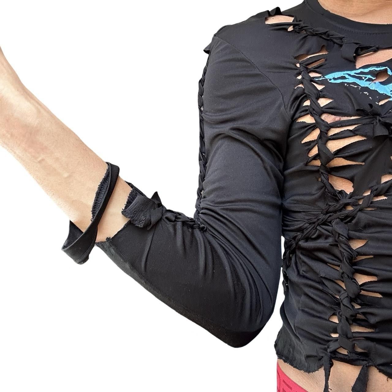 Vintage ASTROBOI*' Thunder' Black Braided Compression Top - Large Size US L / EU 52-54 / 3 - 7 Thumbnail