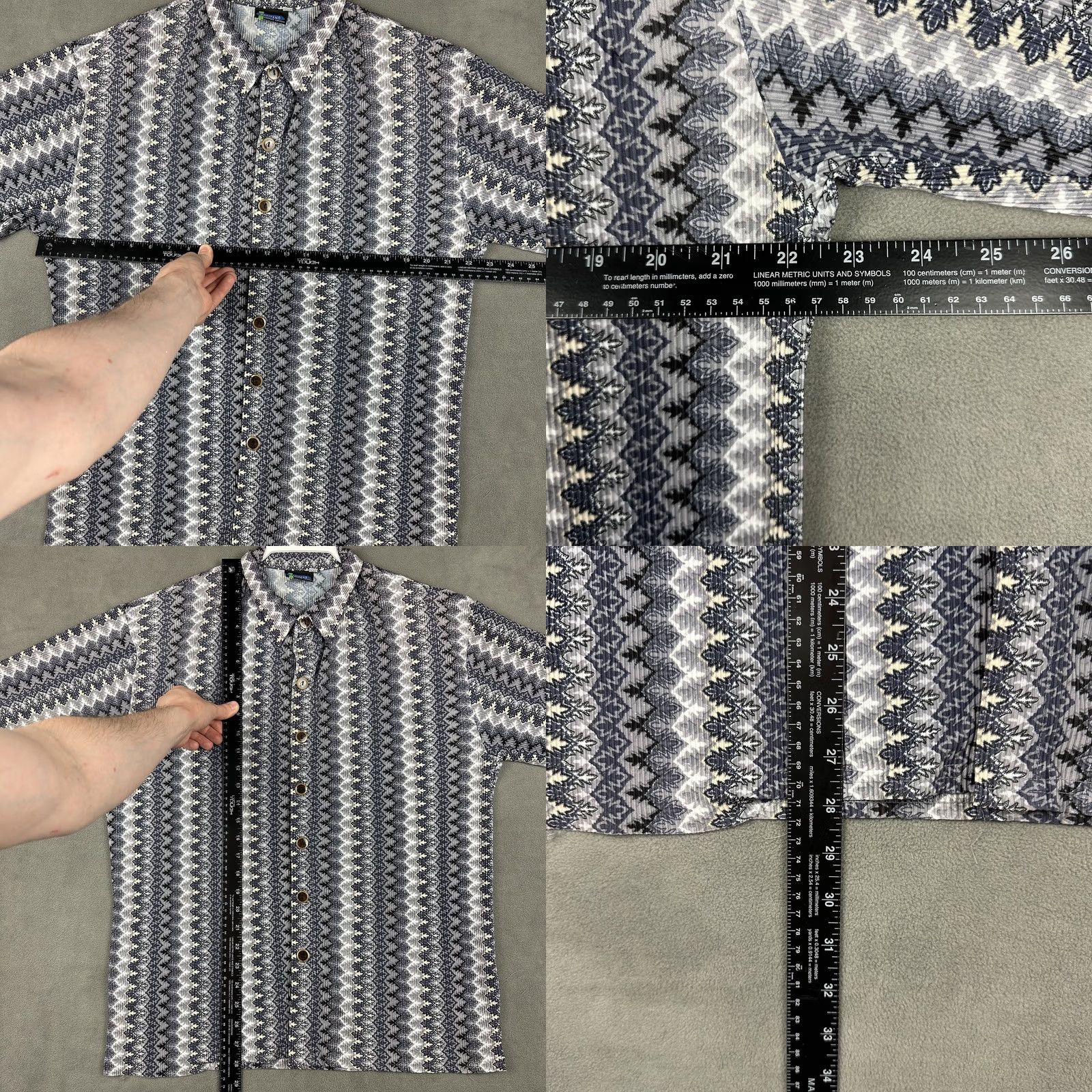 Vintage VINTAGE Positano Shirt Mens Small Zigzag Pattern Button Up Textured Disco Rave Shirt Size US S / EU 44-46 / 1 - 8 Thumbnail