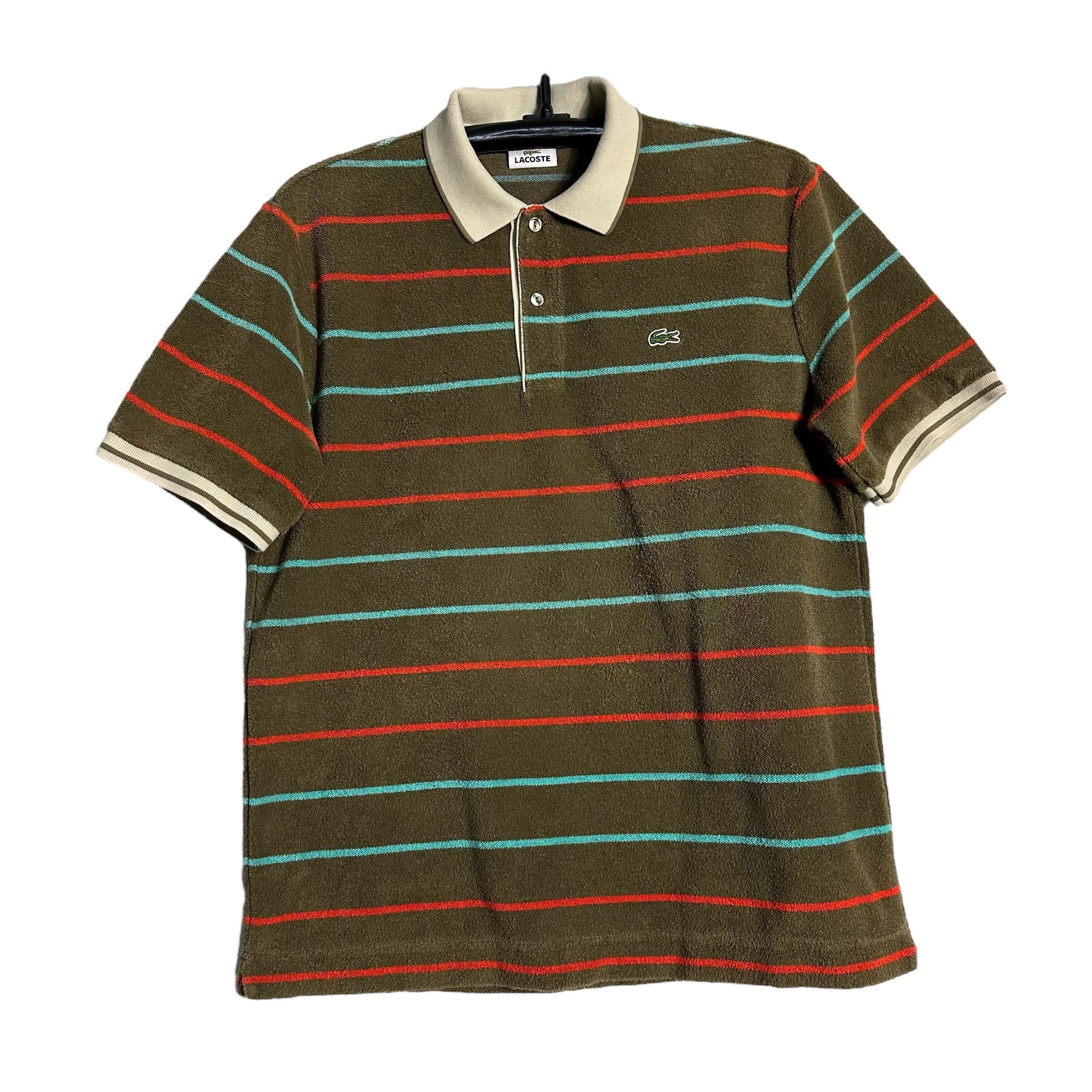 Lacoste 🔥RARE🔥Vtg Lacoste Stripes Towel Polo Shirt Made in Japan Size US XL / EU 56 / 4 - 1 Thumbnail