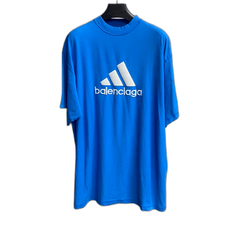 Balenciaga Balenciaga Adidas Blue Logo Short Sleeve Shirt-2505 Size US M / EU 48-50 / 2 - 1 Thumbnail