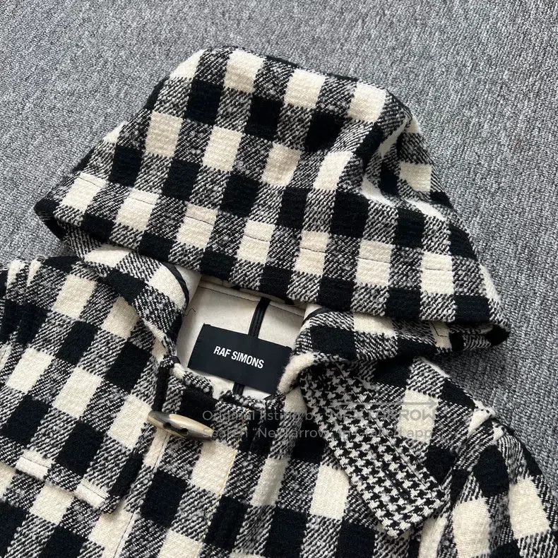 Raf Simons Raf Simons Black and White Plaid Coat Size US M / EU 48-50 / 2 - 2 Thumbnail