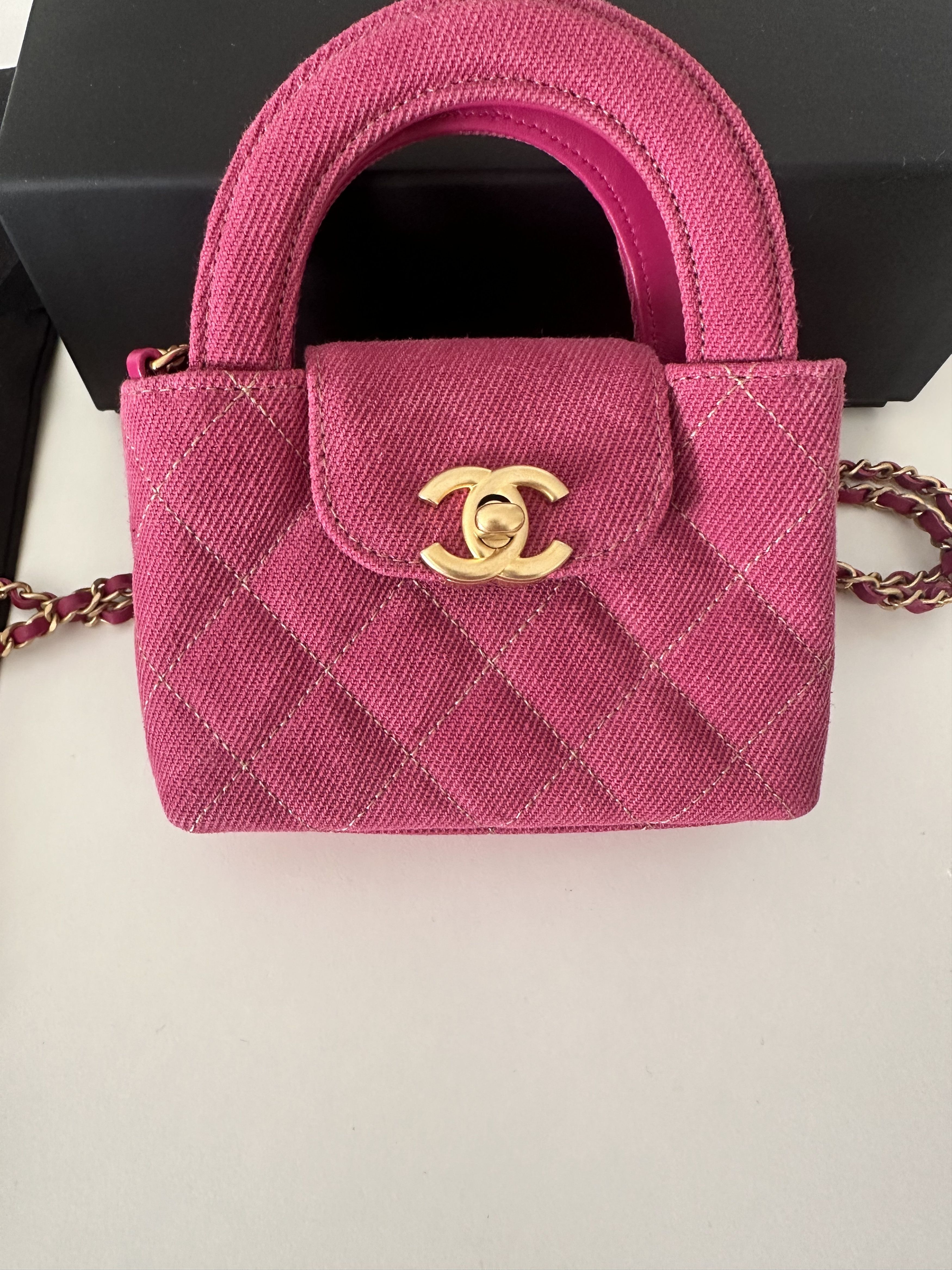Chanel Chanel Denim Mini Shopping bag with gold hardware Size ONE SIZE - 8 Thumbnail