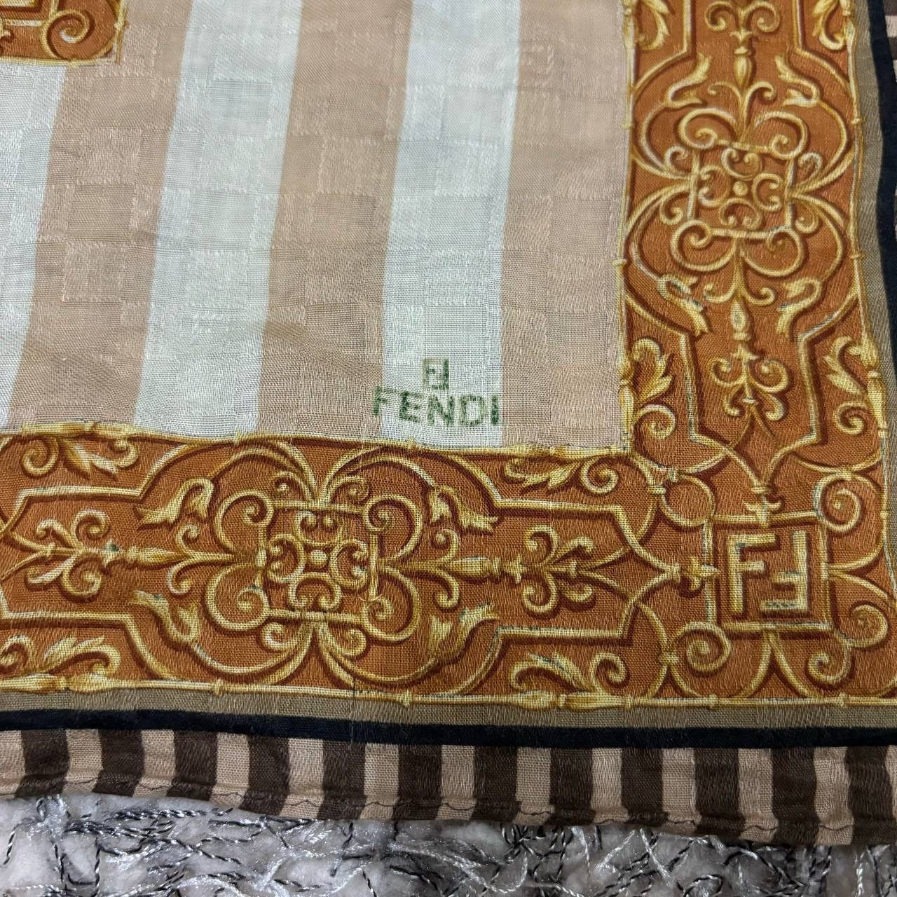 Fendi Fendi Zucca BigLogo Scarf Neckerchief Handkerchief Size ONE SIZE - 4 Thumbnail
