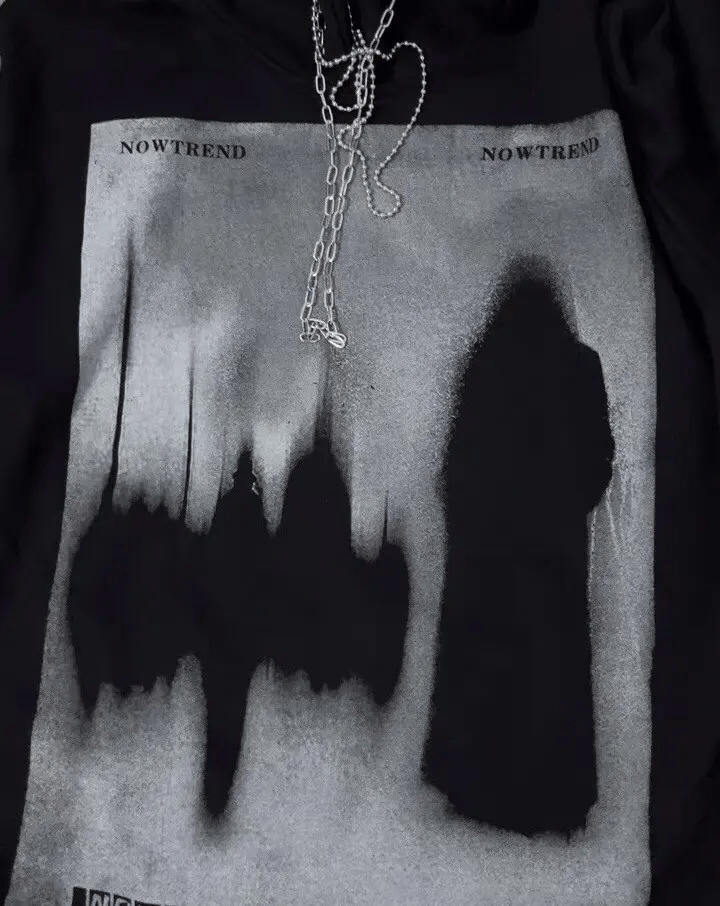 Japanese Brand × Vintage Rare fashion goth gothic shadow hoodie sweatshirt with chain Size US XL / EU 56 / 4 - 4 Thumbnail