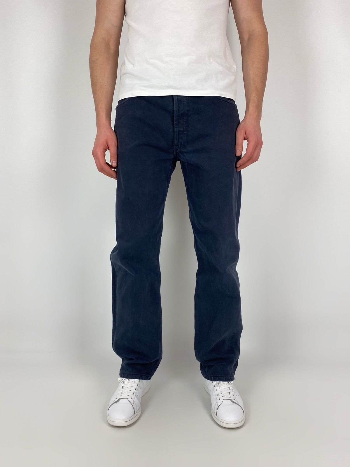 1990's Vintage Levi's 501 Dark Navy Denim Pants 36X32