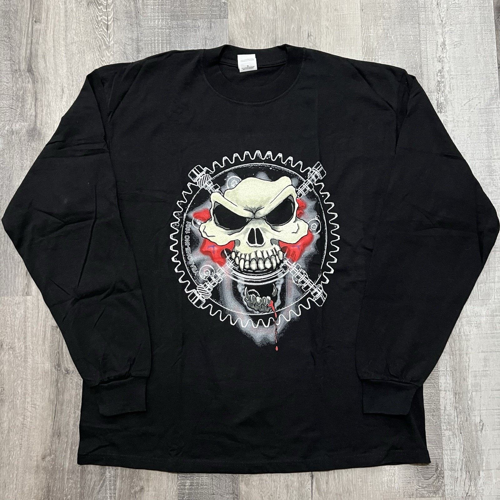 Gildan VTG Yearone Inc Biker Skull Shirt Y2K Muscle Car T Shirt XL Size US XL / EU 56 / 4 - 1 Thumbnail